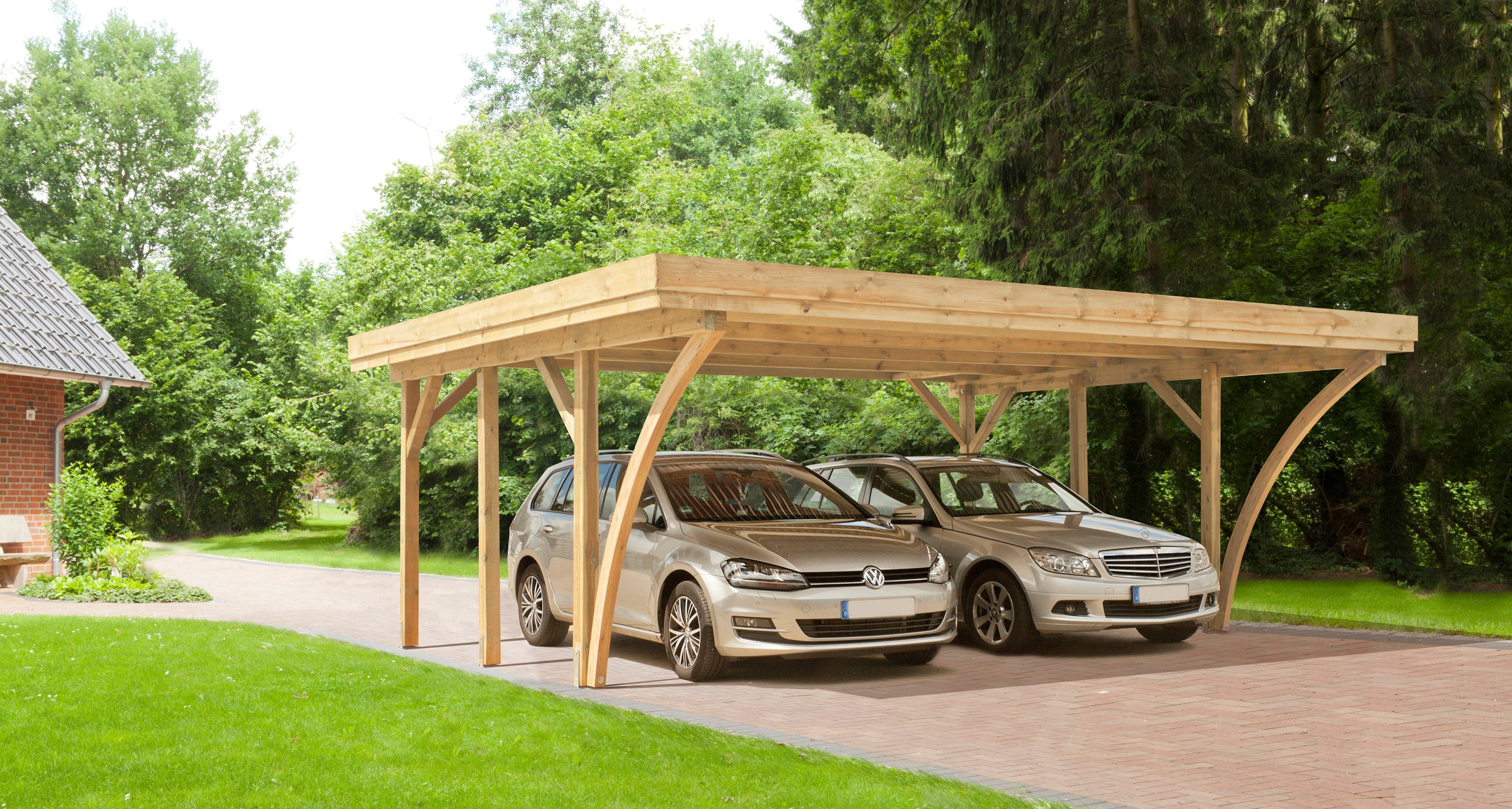 Kiehn-Holz Doppelcarport KH cm, Dach 104, Alu- BxT: cm 210 604x510 Einfahrtshöhe