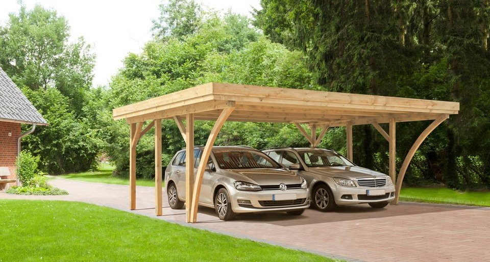 Kiehn-Holz Doppelcarport KH 104, BxT: 604x510 cm, 210 cm Einfahrtshöhe, Alu- Dach