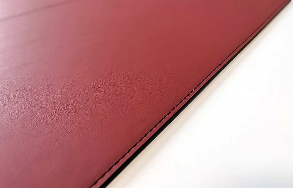 Thumbnail - Profi Mats Schreibtischunterlage Gewinkelt mit Mauspad Echt Leder 60 x 38 Bordeaux Weinrot