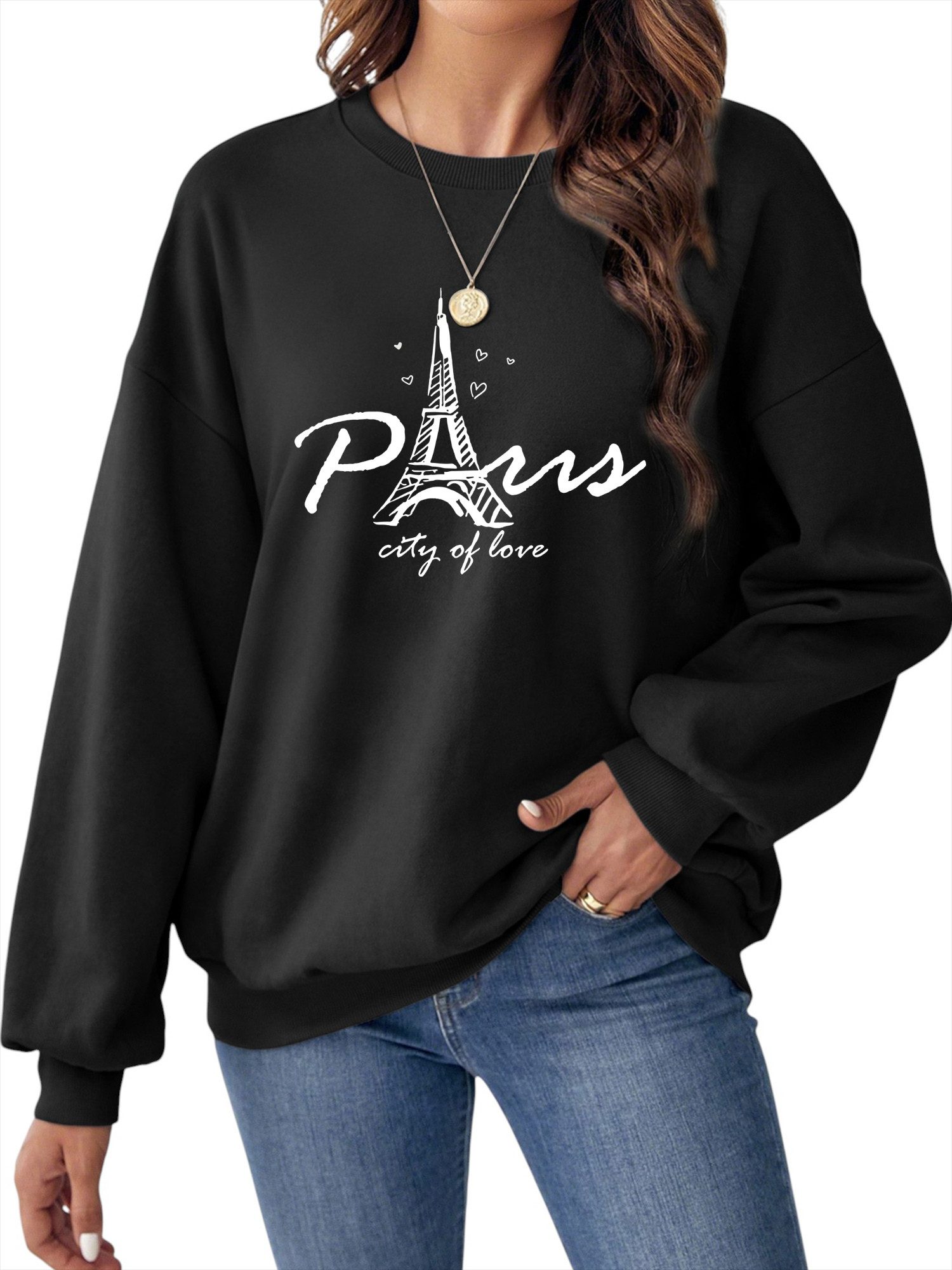 PYLIKE Fleecepullover Damen Oversized Sweatshirt, Lässiger günstig online kaufen