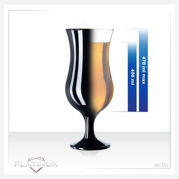 PLATINUX Cocktailglas Schwarze & Weiße Cocktailgläser, Glas, 400ml (max 470ml) Set 6-Teilig Longdrinkgläser Partygläser Milkshake