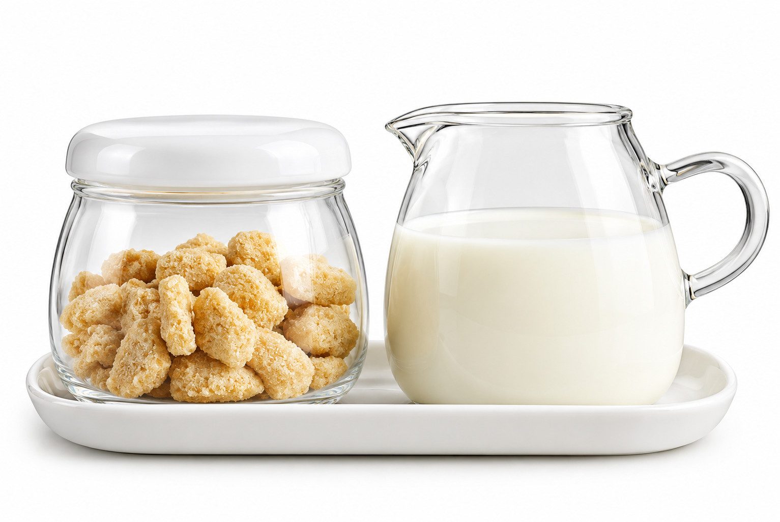 Sendez Milch- und Zuckerset Milchkännchen & Zuckerdose aus Glas und Porzellan