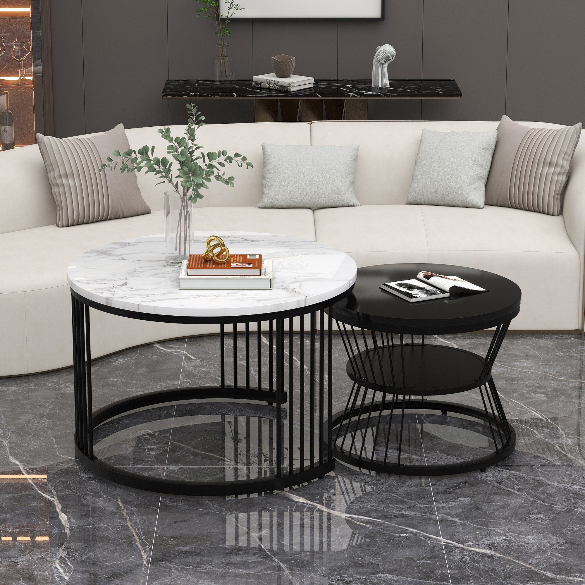 OKWISH Couchtisch und 2er Set, Beistelltisch günstig online kaufen
