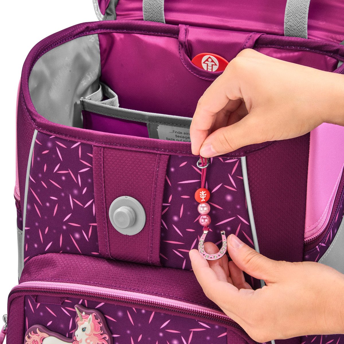 Step by Step Schulranzen MAGIC MAGS, Pretty Unicorn Nuala 3-teilig (3-teilig), Motivanhänger, Glücksbringer