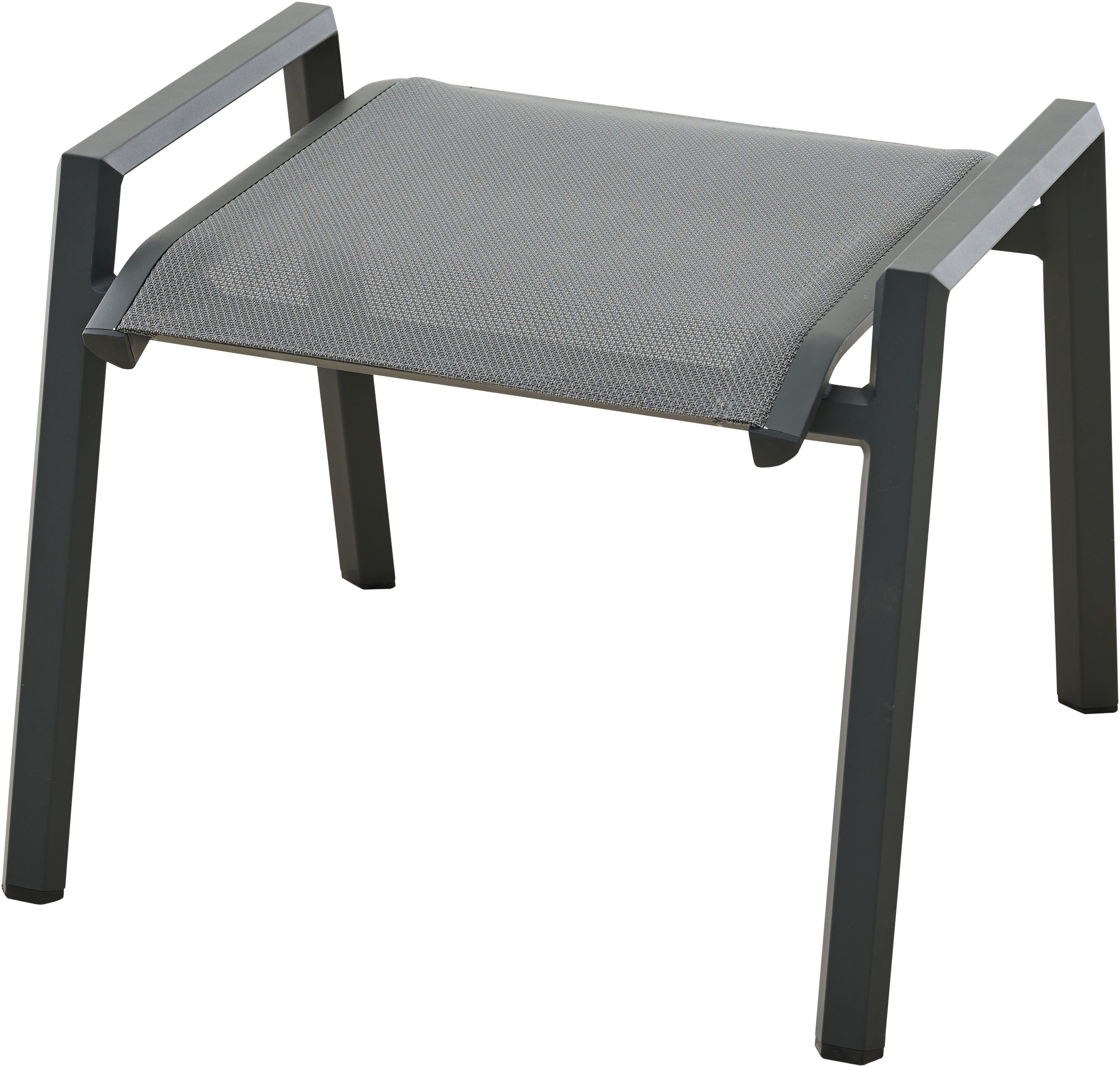 Siena Garden Hocker TAURO, Gestell aus Aluminium, Ranotex® Bezug royal-grey, matt anthrazit