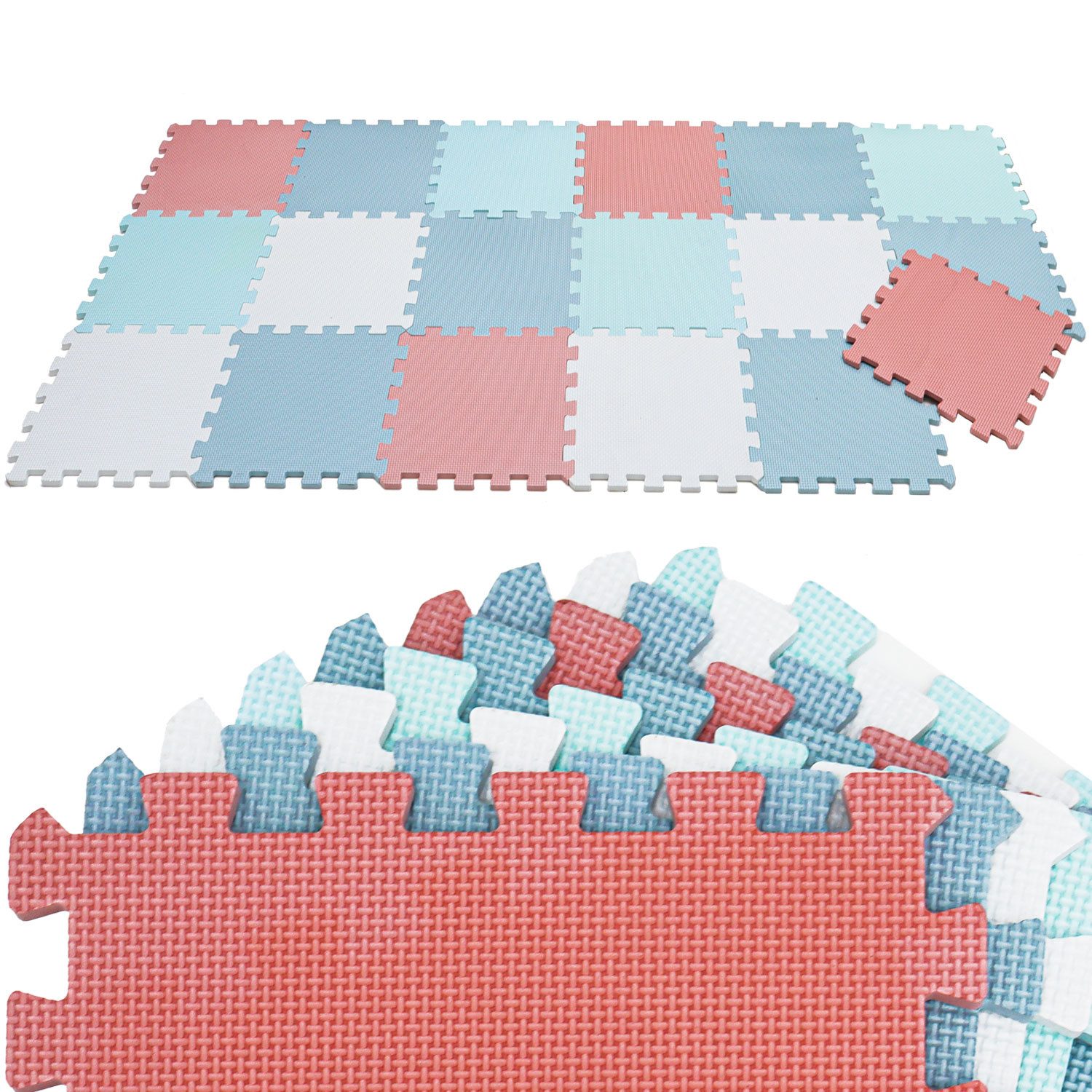 LittleTom Puzzlematte ab dem 1, Tag - 18 Teile Baby Spielmatte - 30 x 30 Kinder Krabbelmatte, (18-tlg), Spielunterlage für Babys und Kleinkinder - Kinderzimmer Puzzleteppich