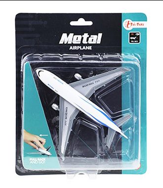 Toi-Toys Modellflugzeug FLUGZEUG Boeing 777 mit Rückzug weiß 14x13cm Kunststoff 92, Airbus Passagierflug Spielzeug Geschenk Kinder