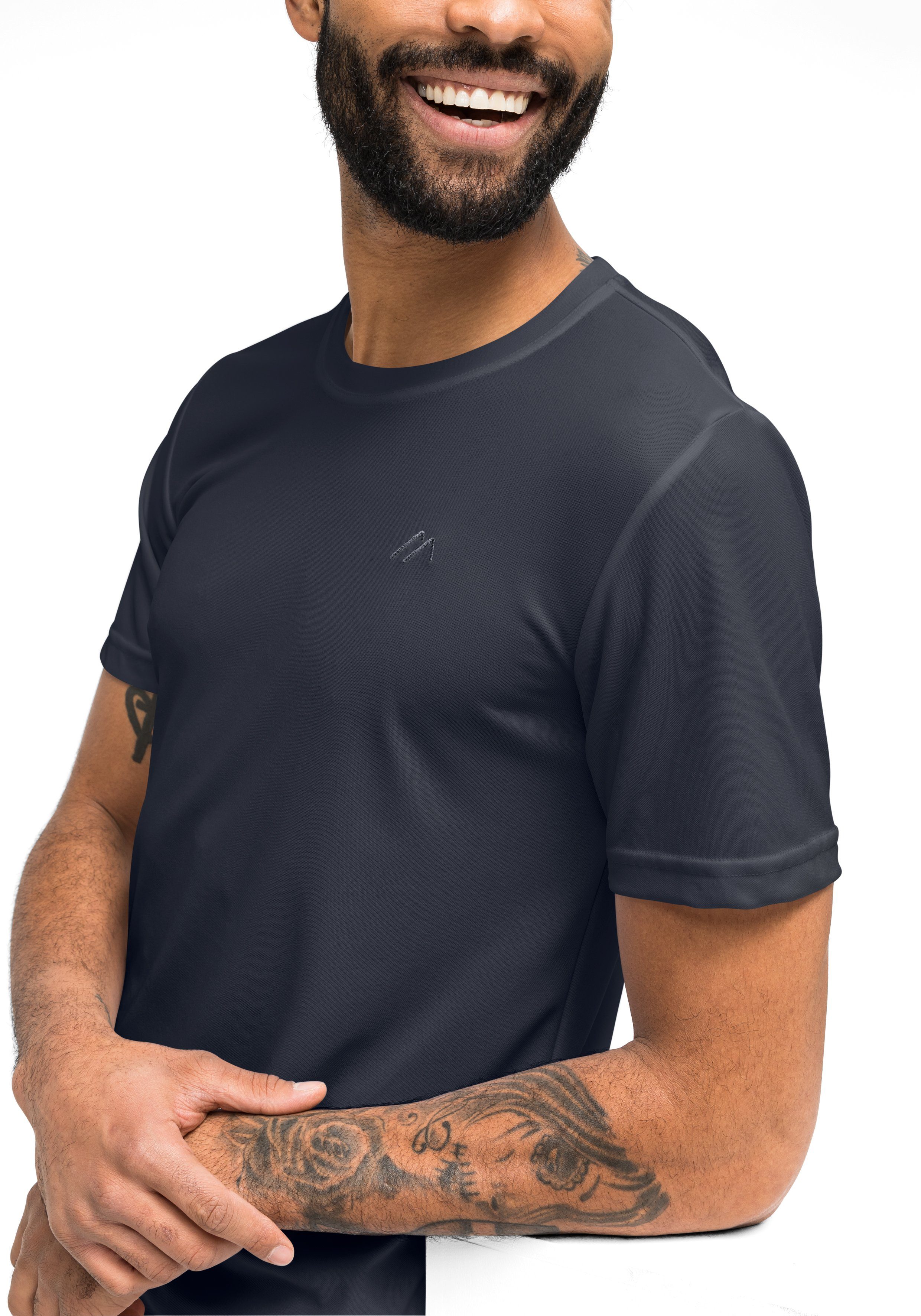 Maier Sports Funktionsshirt Walter Herren T-Shirt, rundhals pique Outdoorsh günstig online kaufen