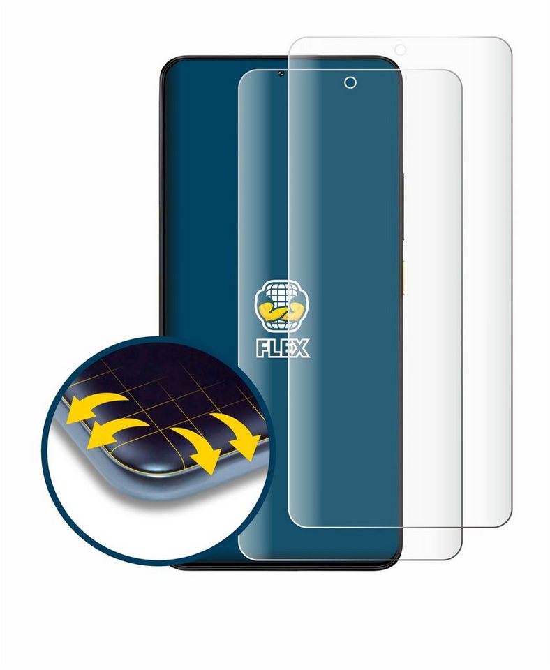 BROTECT Full-Cover Schutzfolie für Xiaomi Poco X6 Pro, Displayschutzfolie,  2 Stück, 3D Curved klar