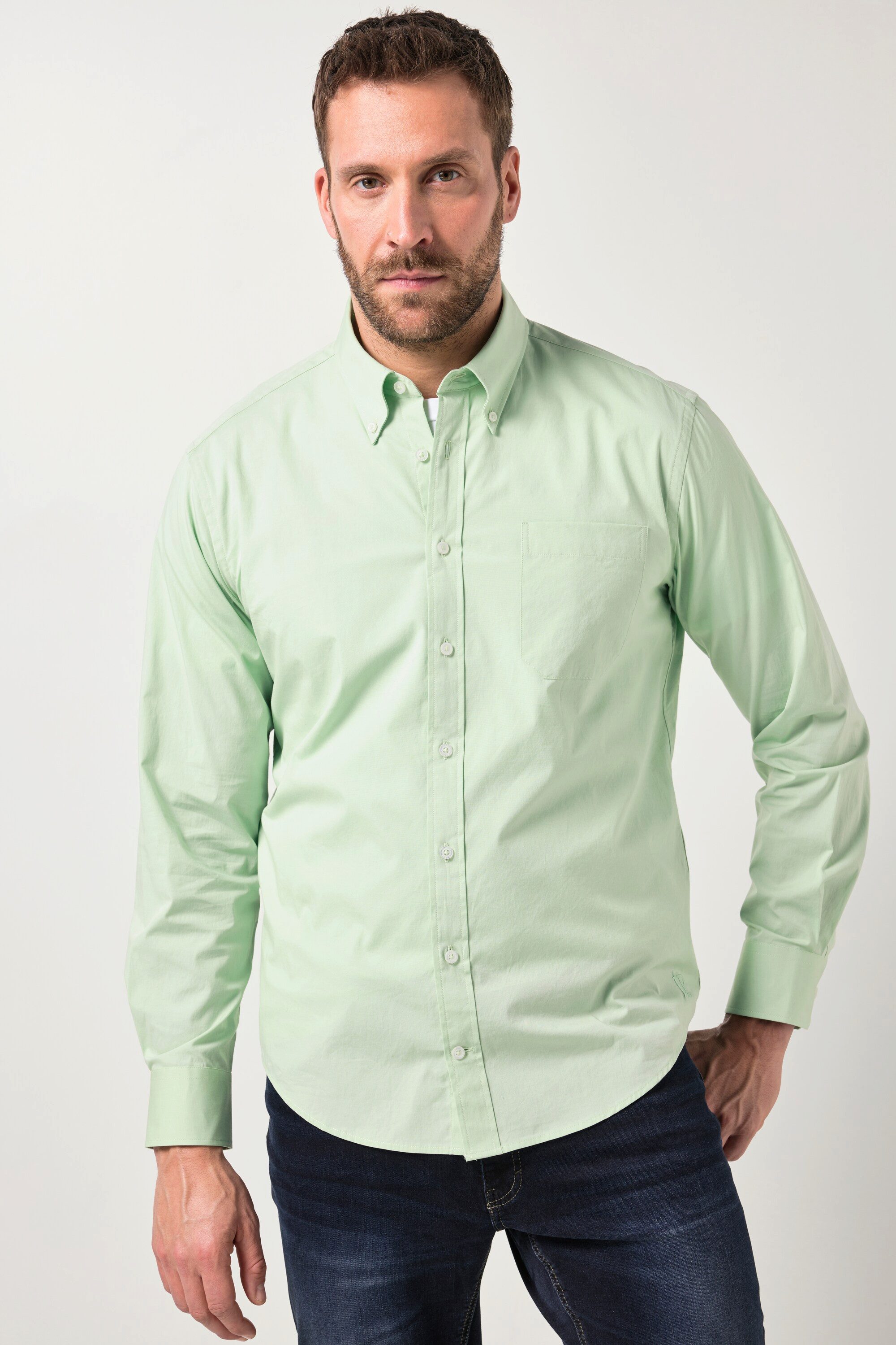 JP1880 Businesshemd Hemd FLEXNAMIC® Langarm Buttondown-Kragen