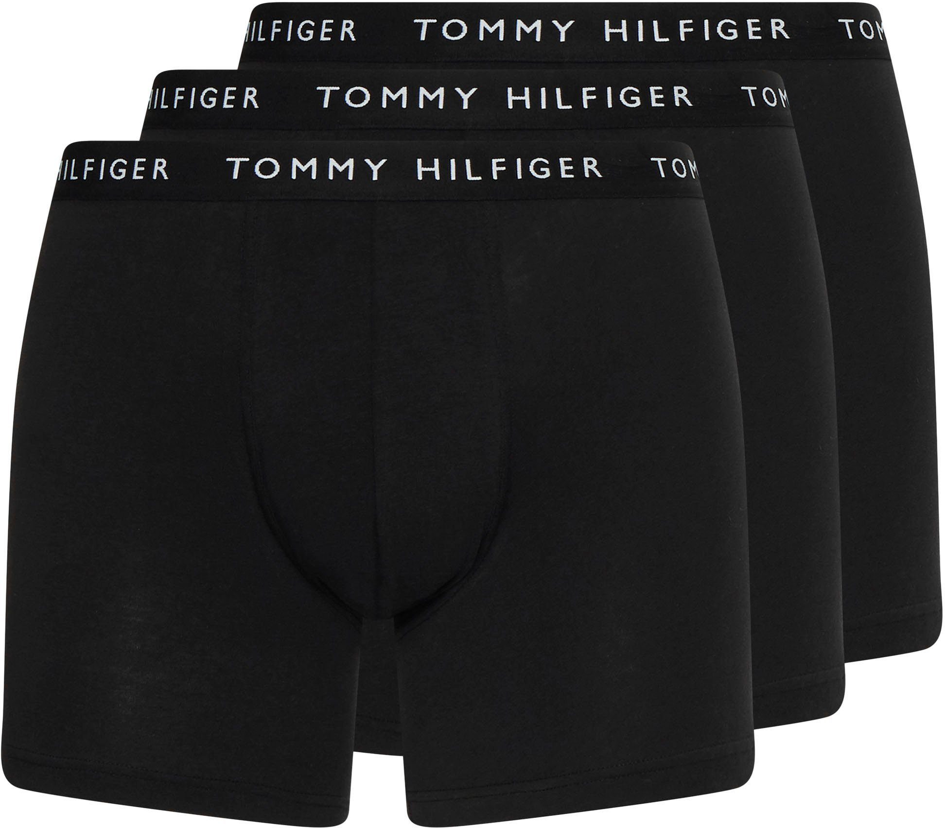 Hilfiger schwarz, Underwear schwarz, Boxer Wäschebund Tommy schwarz 3er-Pack) (Packung, mit