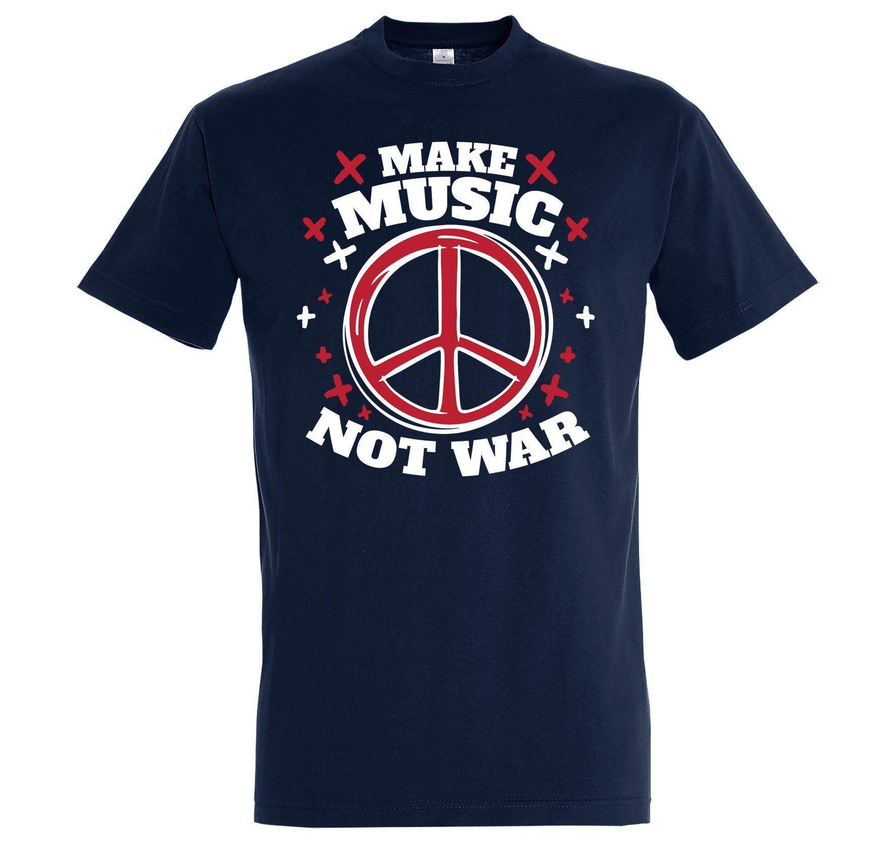 Youth Designz T-Shirt "Make Music Not War" Herren Shirt mit trendigem Frontprint Navyblau