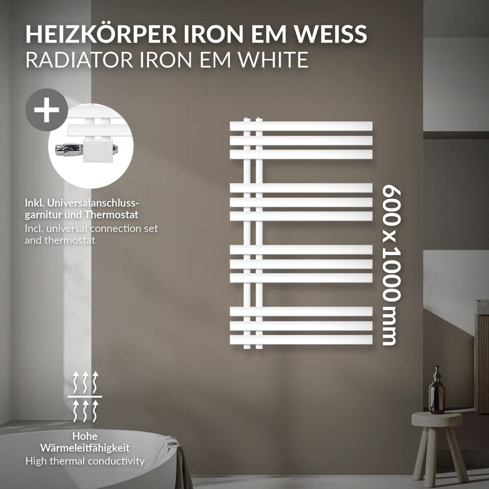 LuxeBath Badheizkörper Designheizkörper Iron EM 600*1000 günstig online kaufen