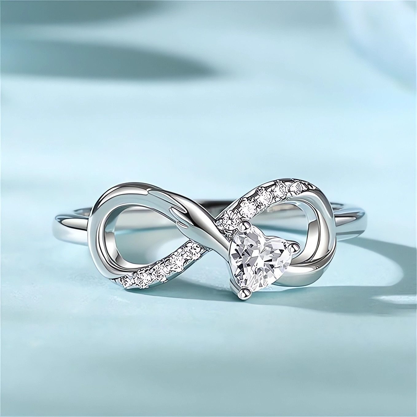 Jumpeak Diamantring Verlobungsringe frau 0,3 ct Herzdiamant Schmetterlingsfalter - Design, Minimalistischer Versprechensring Weißgold Labordiamant Klauenfassung