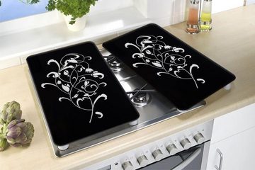 Maximex Herd-Abdeckplatte Ornamento Nero, Glas, (Set, 2 tlg., 2-er Set), für alle Herdarten, 52x30 cm