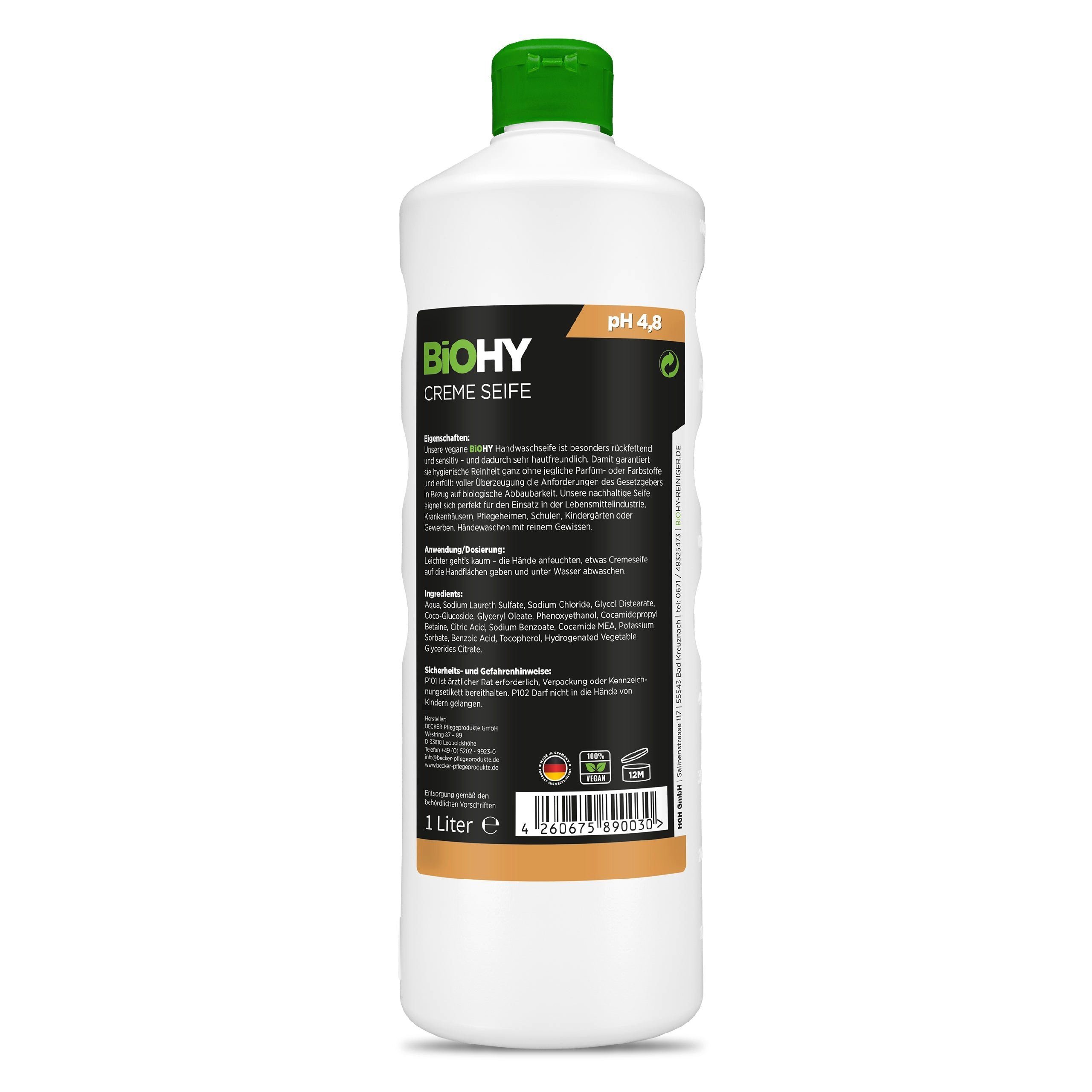 BiOHY Feuchtigkeitscreme Creme Seife 1 x 1 Liter Flasche, 1-tlg.