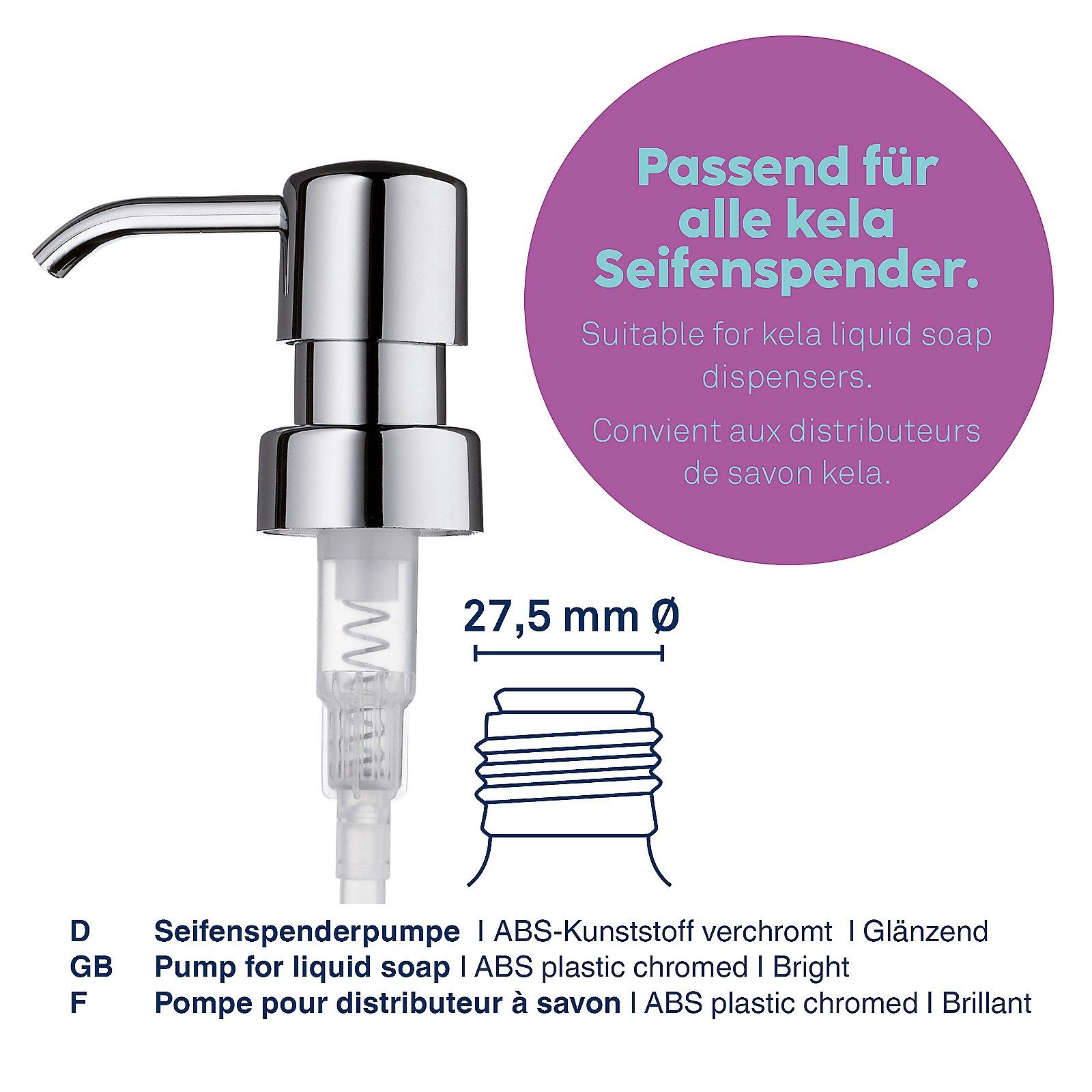 kela Ersatz-Pumpkopf Tara, Ersatzpumpe, Plastikröhrchen kann gekürzt werden günstig online kaufen