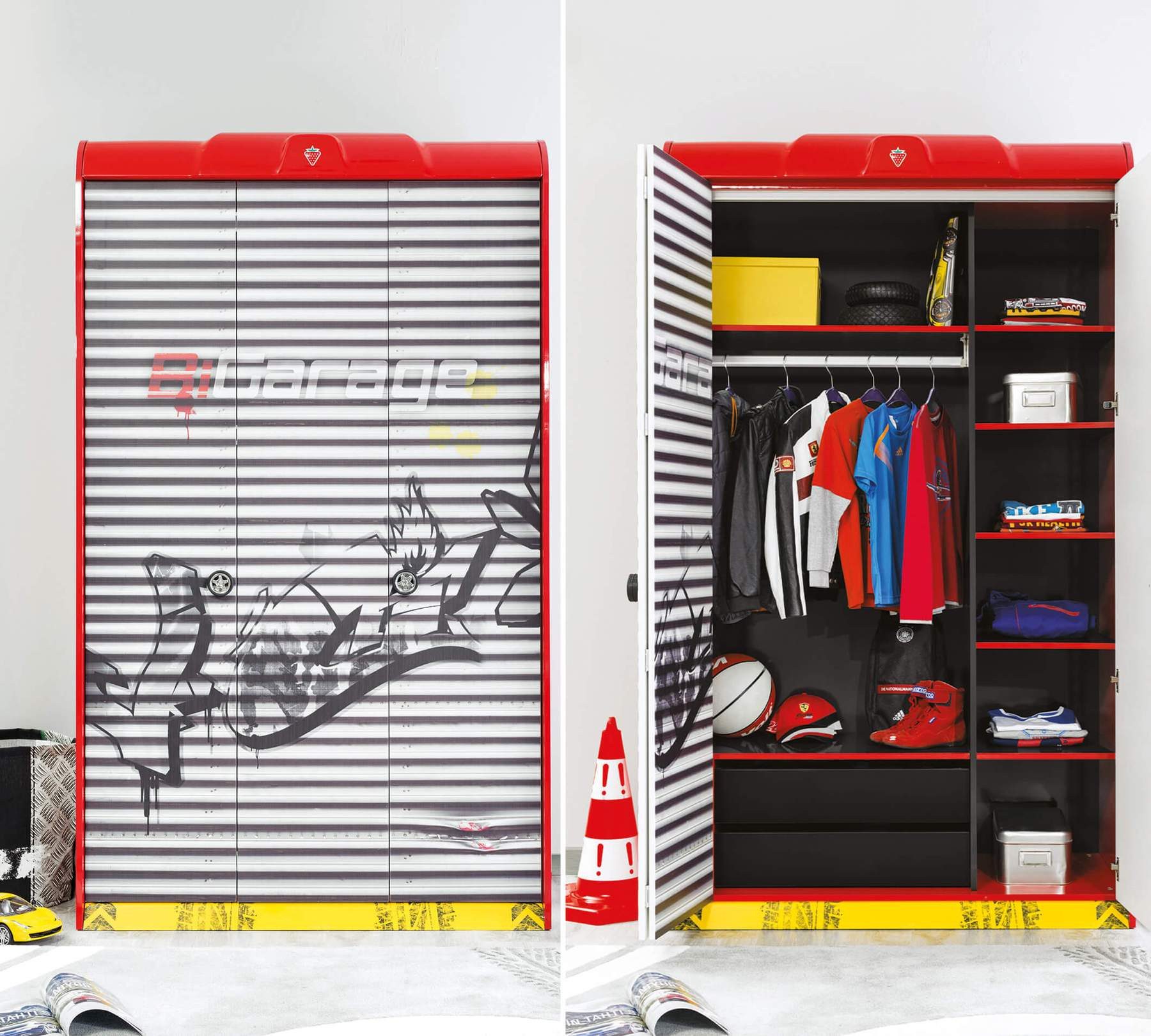 Möbel-Zeit Kleiderschrank Champion Racer, 3-türig
