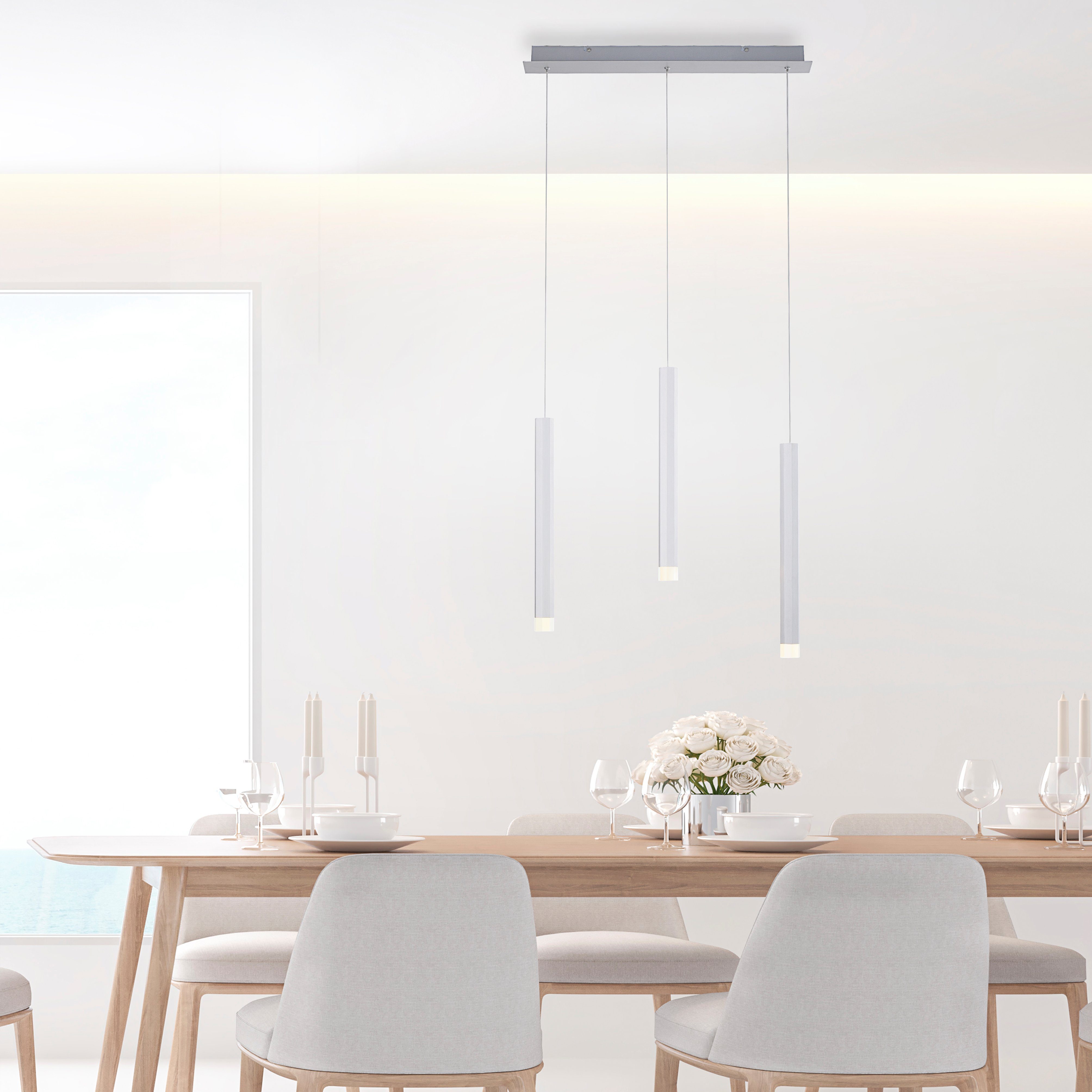 JUST LIGHT Pendelleuchte BRUNO, LED fest integriert, Warmweiß, LED