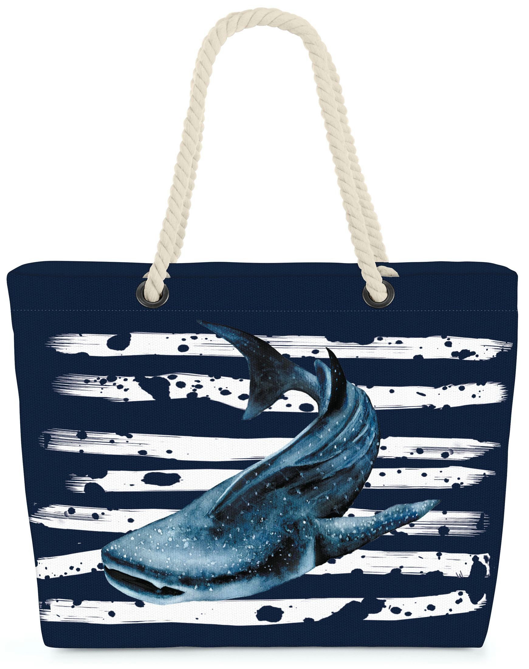 VOID (1-tlg), Meer Urlaub Strandtasche Walhai marineblau Fisch See Strand