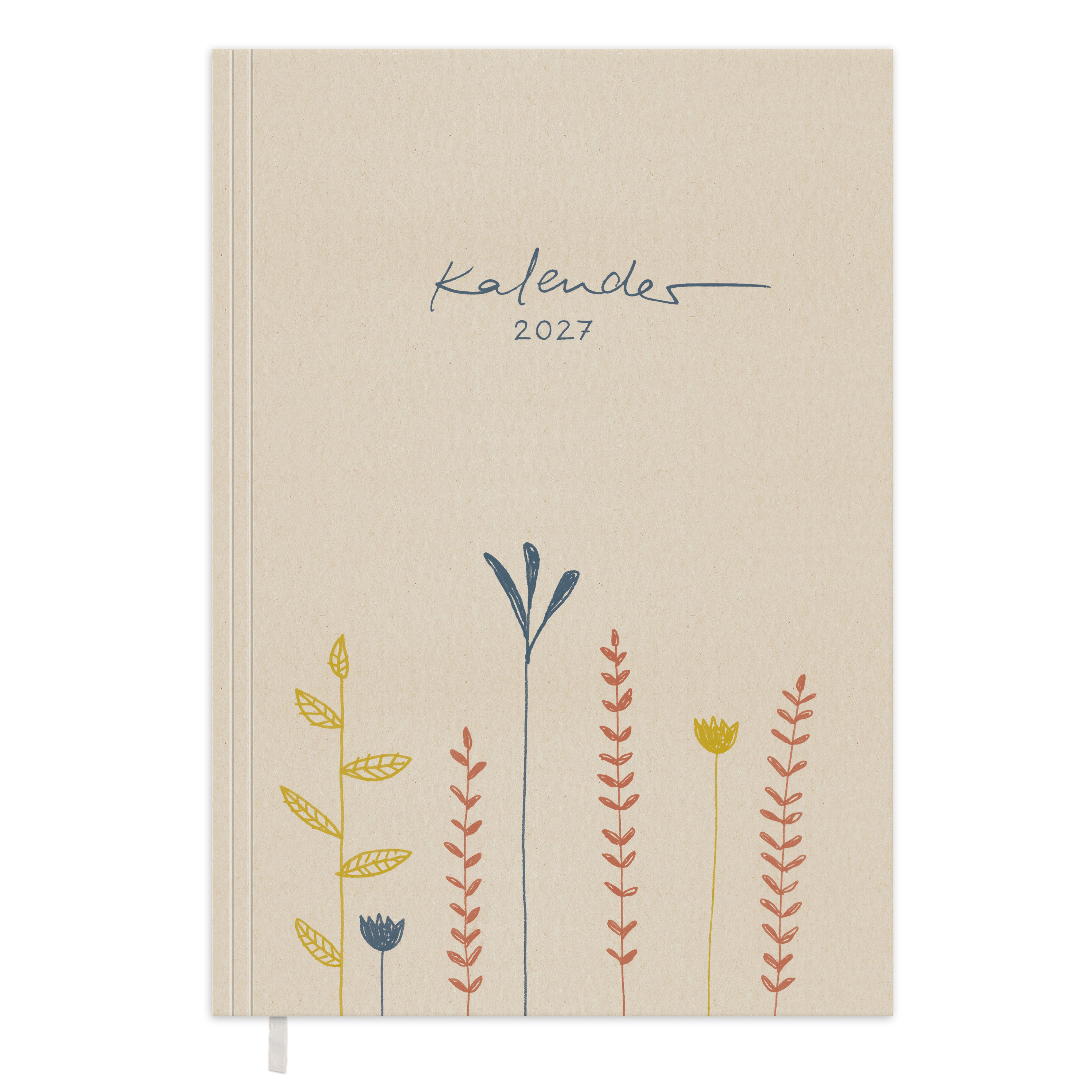 Eine der Guten Verlag Terminkalender Terminplaner 2027 - A5, creme beige, 1 Doppelseite / Woche, 144 S. FSC-Papier, Softcover, klimaneutral