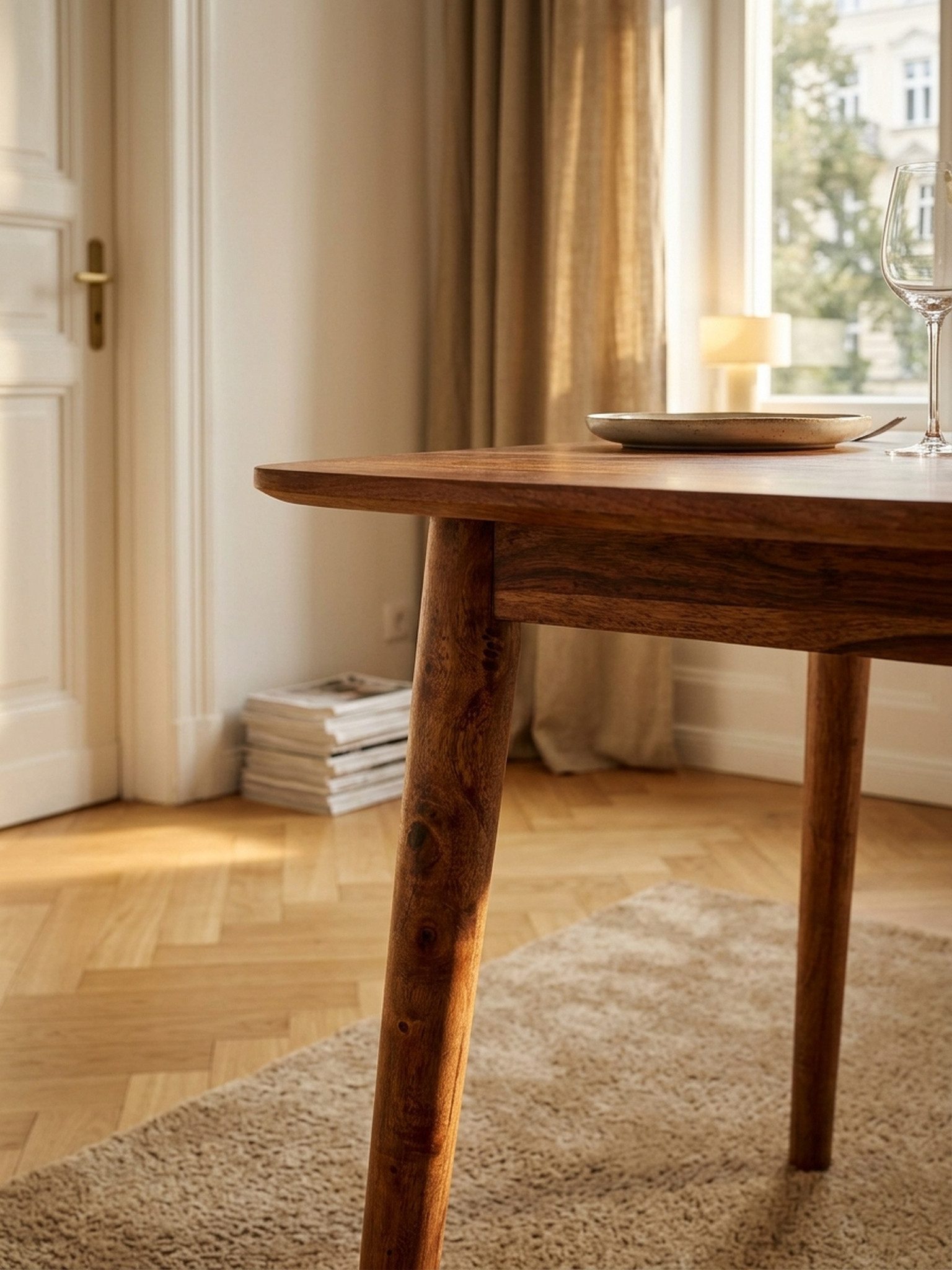 KADIMA DESIGN Esstisch Esstisch Massivholz Quadratisch Küchentisch Robust 80x80 cm – Bild 4 von 5