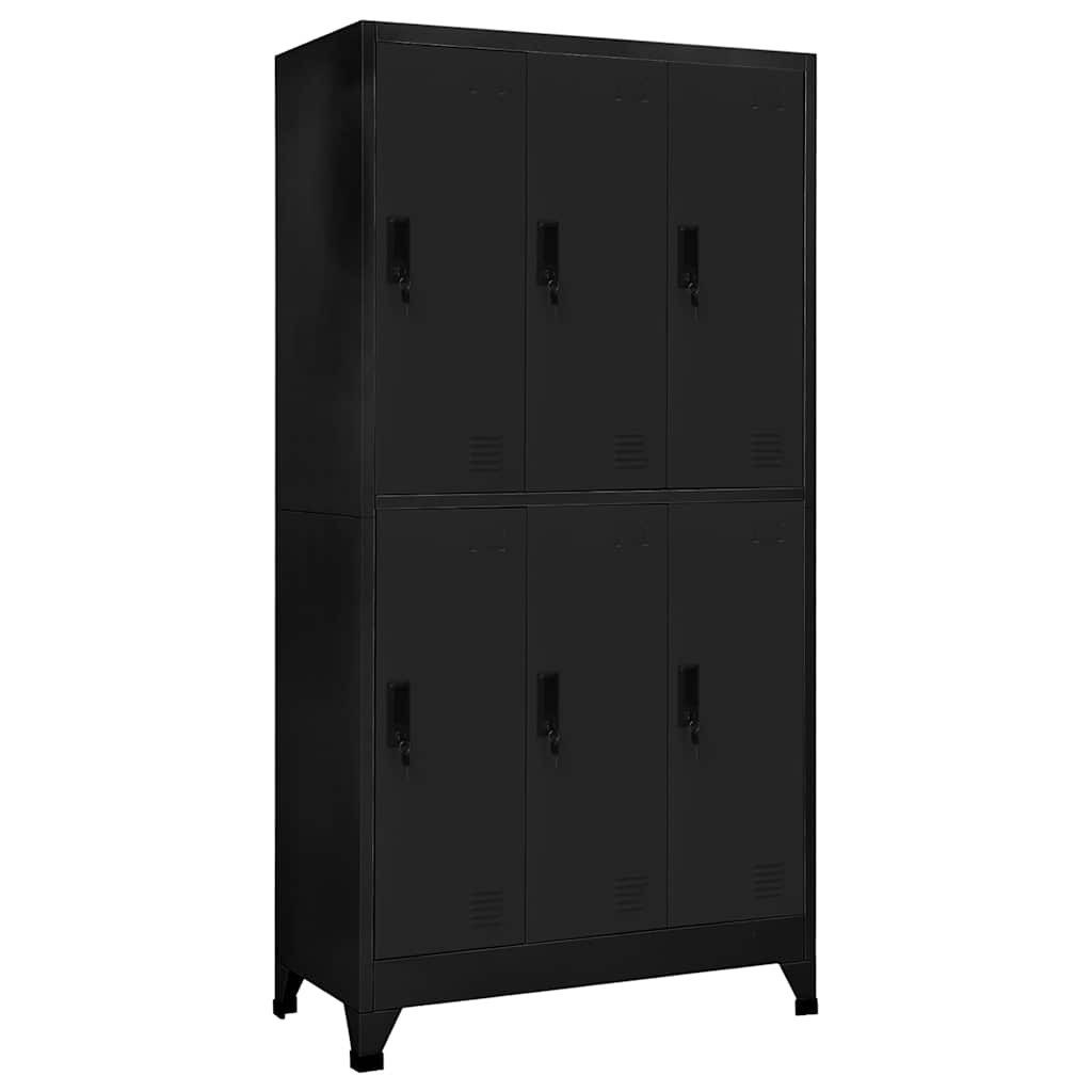 vidaXL Fächerschrank Schließfachschrank Schwarz 90x45x180 cm Stahl (1-St)