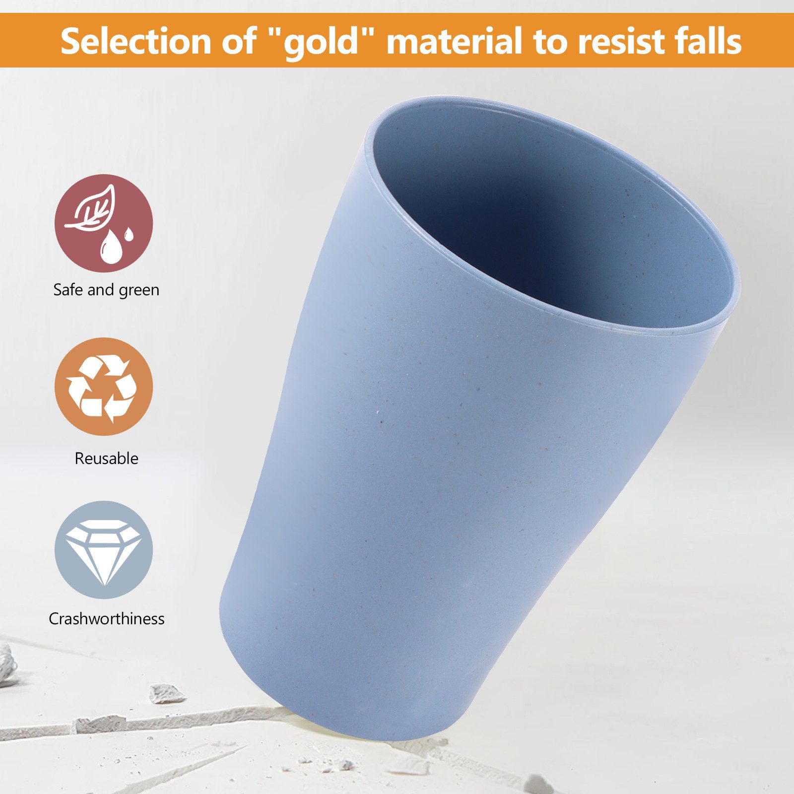 BlingBin Geschirr-Set 24/52 Teiliges Unzerbrechliches Camping Geschirr Set für 5-6 Personen (24-tlg), 6 Personen, Kunststoff, Kunststoff Servierteller Schüsseln Besteck für Party,Zuhause,Picknick