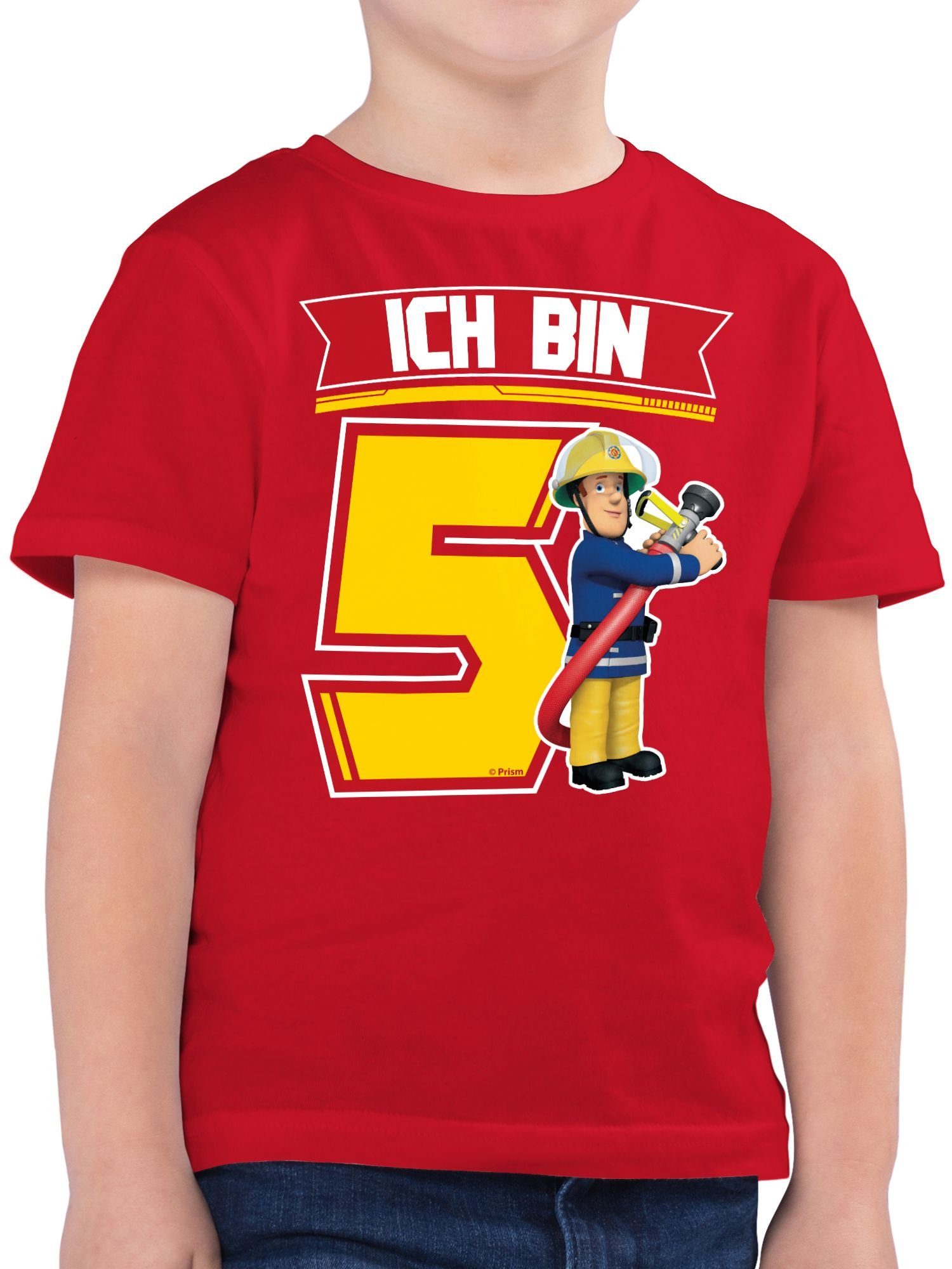 - Ich Feuerwehrmann 5 T-Shirt Sam Rot Jungen bin Sam Shirtracer 01