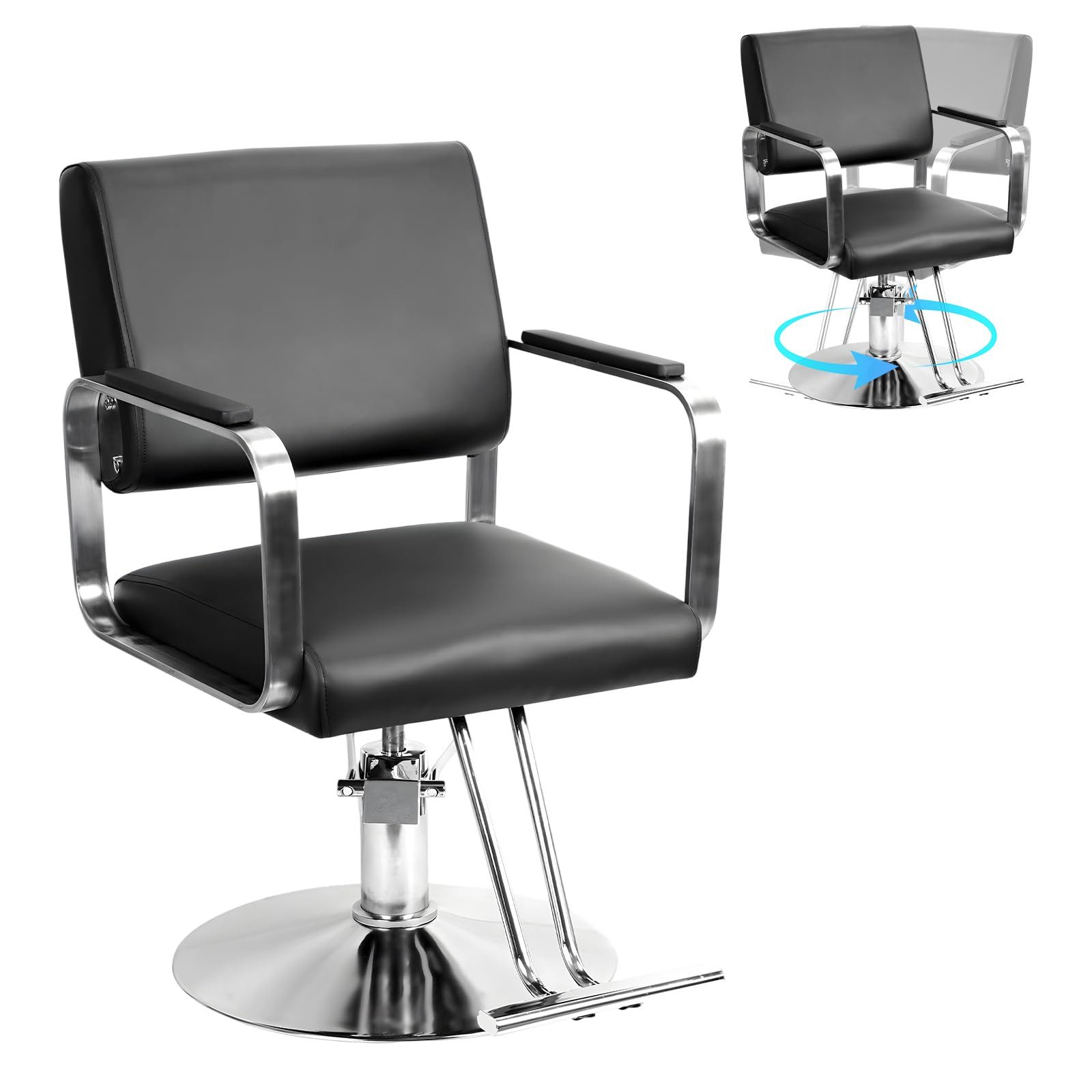 Rutaqian Stuhl Friseurstuhl mit hydraulischer Pumpe Friseursessel 360° Dreh günstig online kaufen