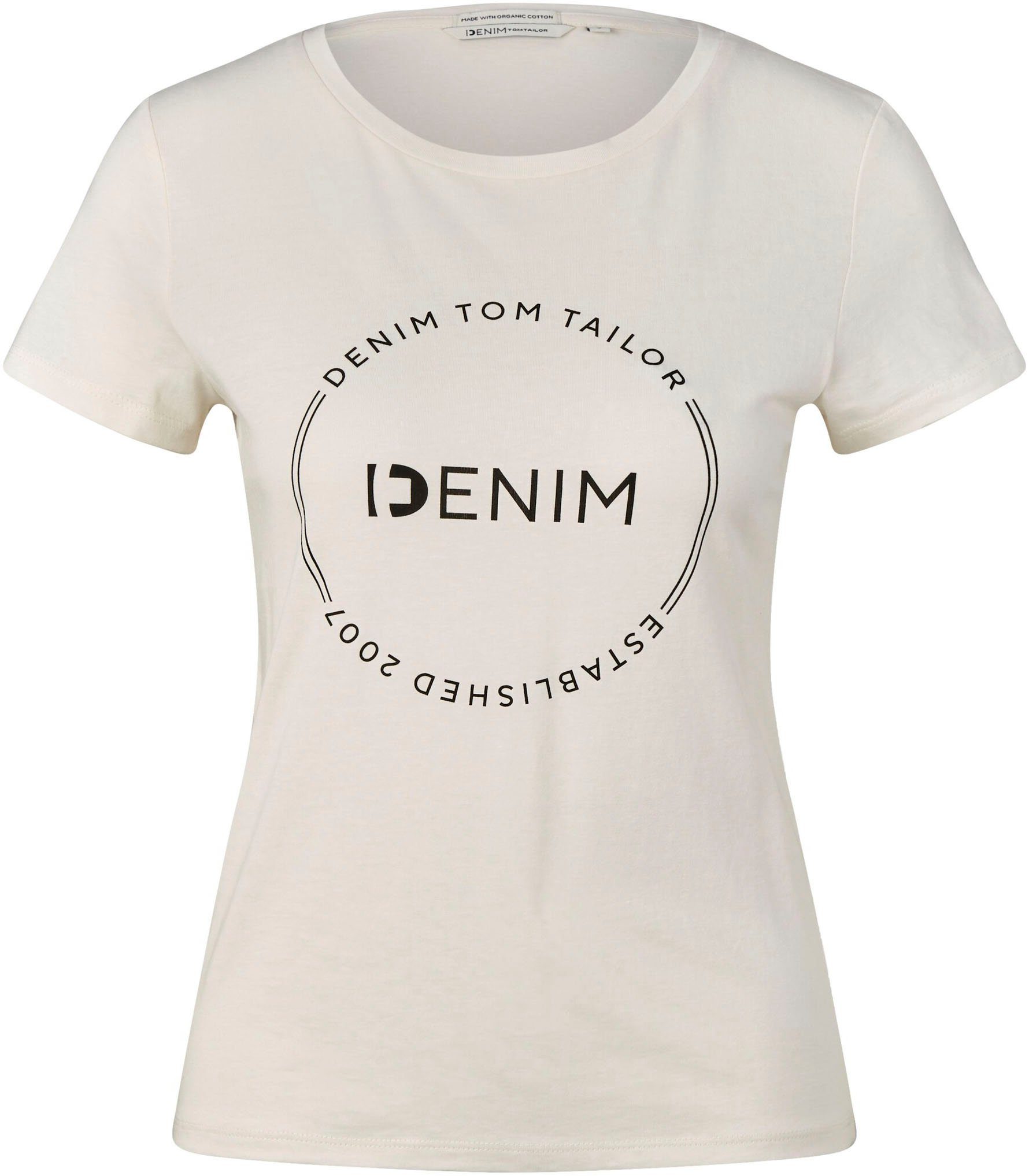 TOM TAILOR T-Shirt weiß Denim