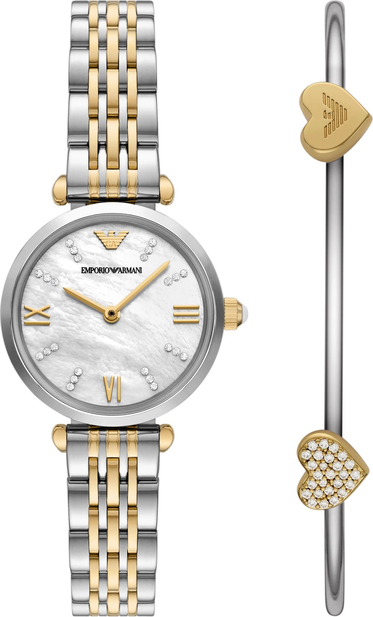 Emporio Armani Quarzuhr AR80078SET, (Set, 2-tlg., günstig online kaufen