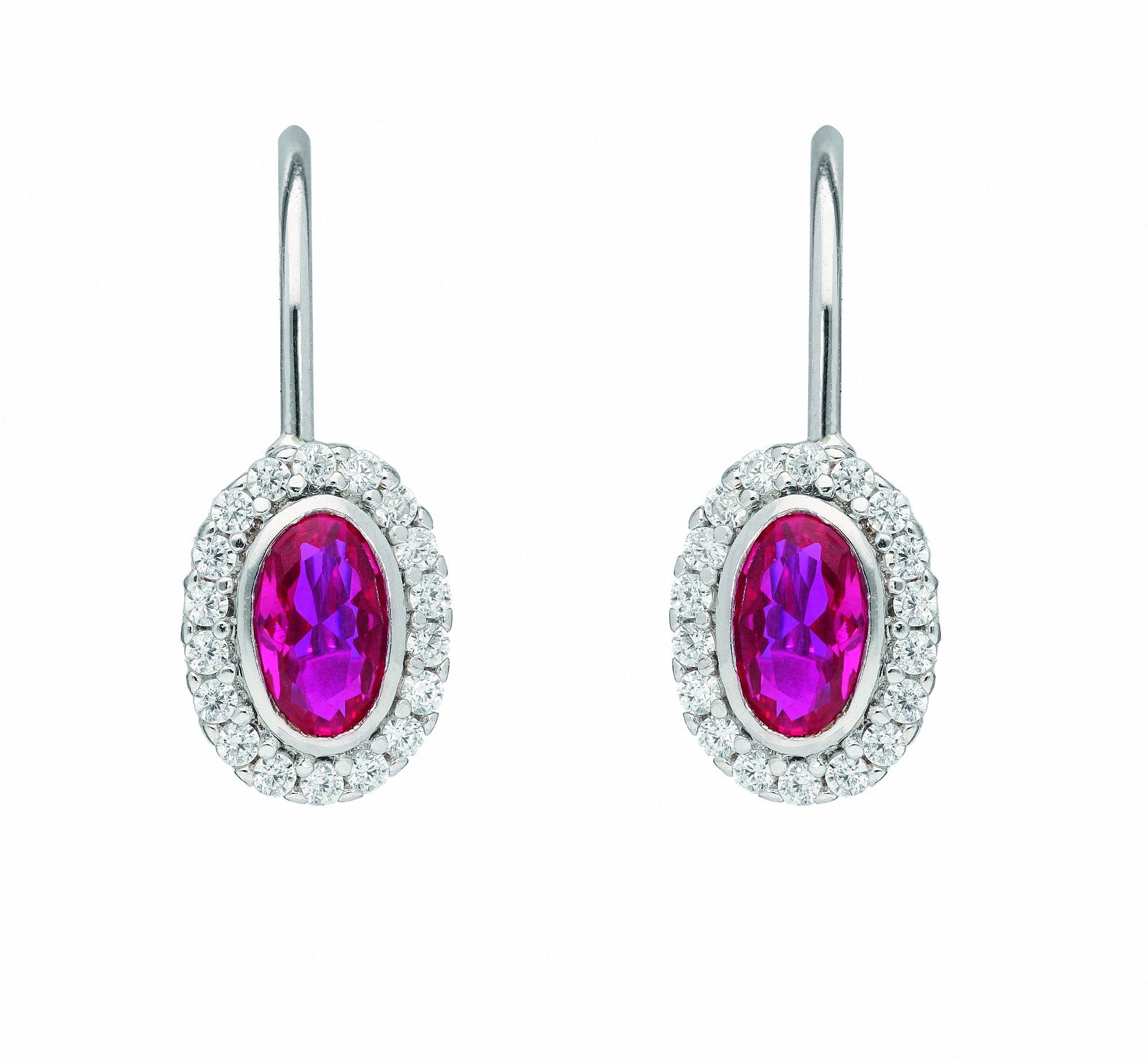 Adelia´s Paar Ohrhänger 1 Paar 925 Silber Ohrringe / Ohrhänger mit Zirkonia, mit Zirkonia Silberschmuck für Damen