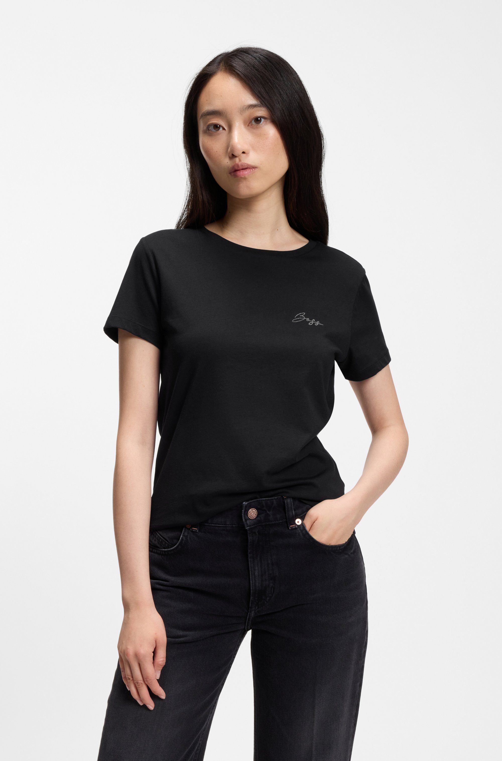 BOSS ORANGE T-Shirt Elove Premium Damenmode in Baumwollqualität, Slim Fit