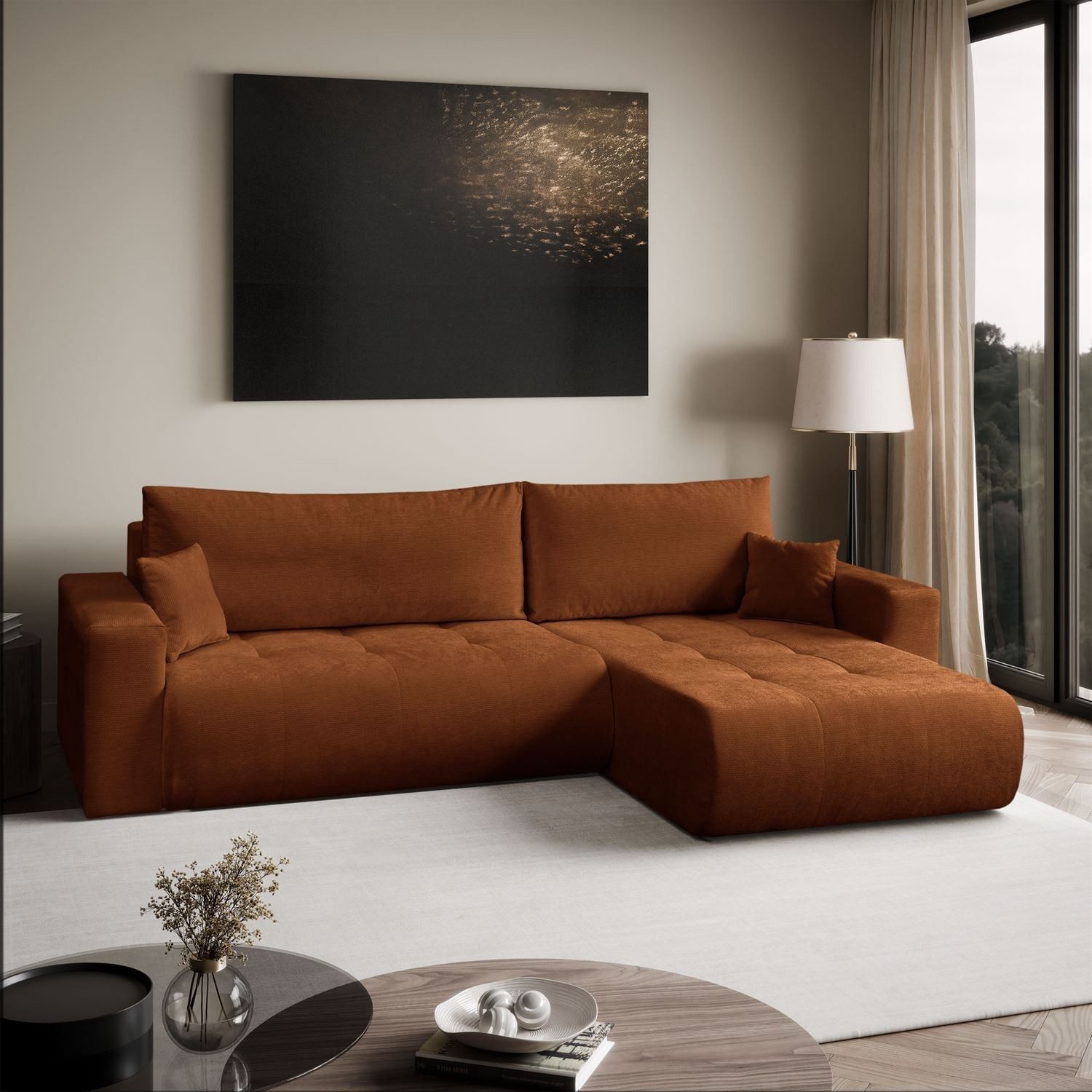 Lookway Ecksofa CLOUD mit Bettfunktion und Bettkasten, 277x83x143 xm