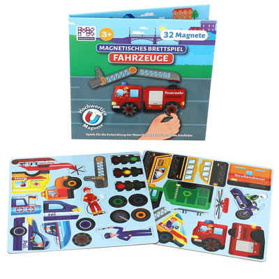 MAGNIKON Spiel, Magnetspiel Fahrzeuge Magnetspiel Fahrzeuge mit 32 Puzzle-Magneten, 32 Puzzle Magnete