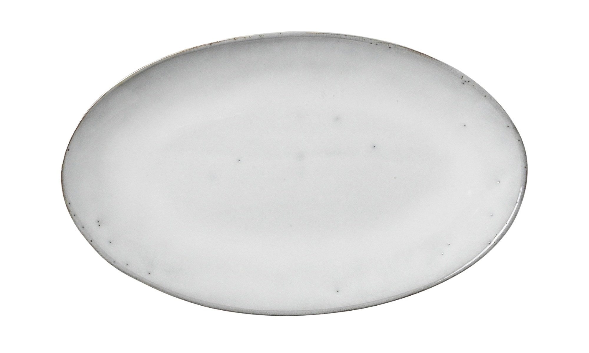 Broste Copenhagen Servierplatte Broste Copenhagen Nordic Sand Platte oval 22 cm x 13,6 cm Sand, Reaktiv Glasiertes Steingut