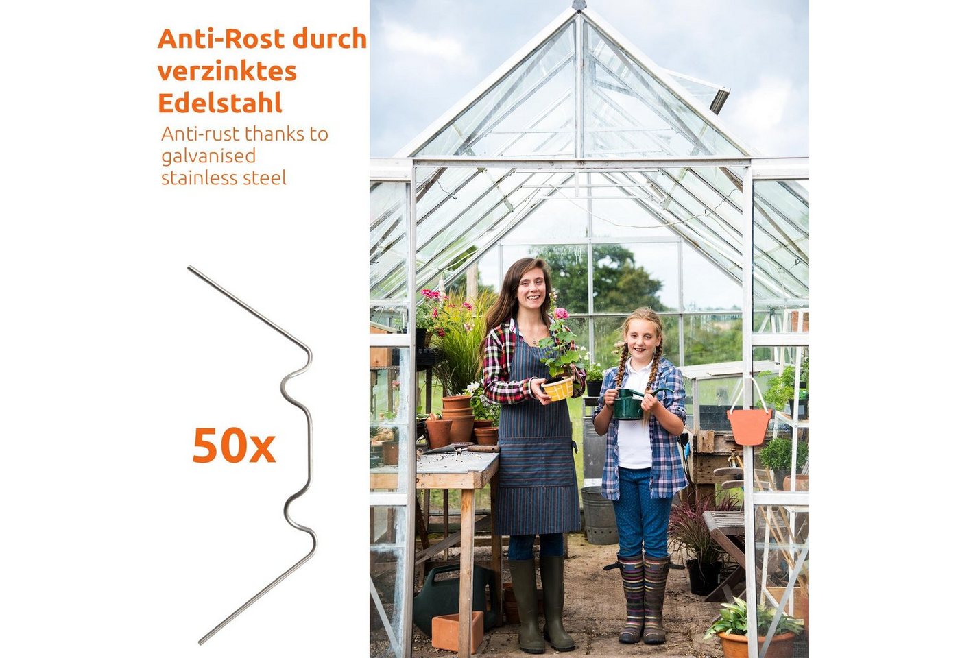 Thumbnail - ECENCE Gewächshaus 50x Gewächshaus-Klammern Befestigungsklammern