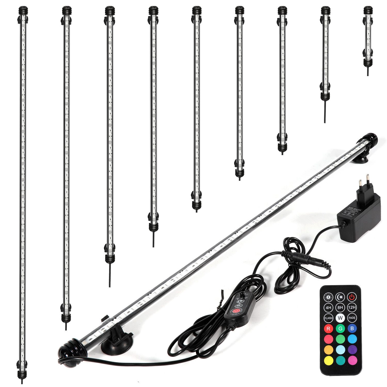 Clanmacy LED Aquariumleuchte 18cm-112cm LED Aquarium Lampe Leuchten Mollusken RGB Aquariumleuchte