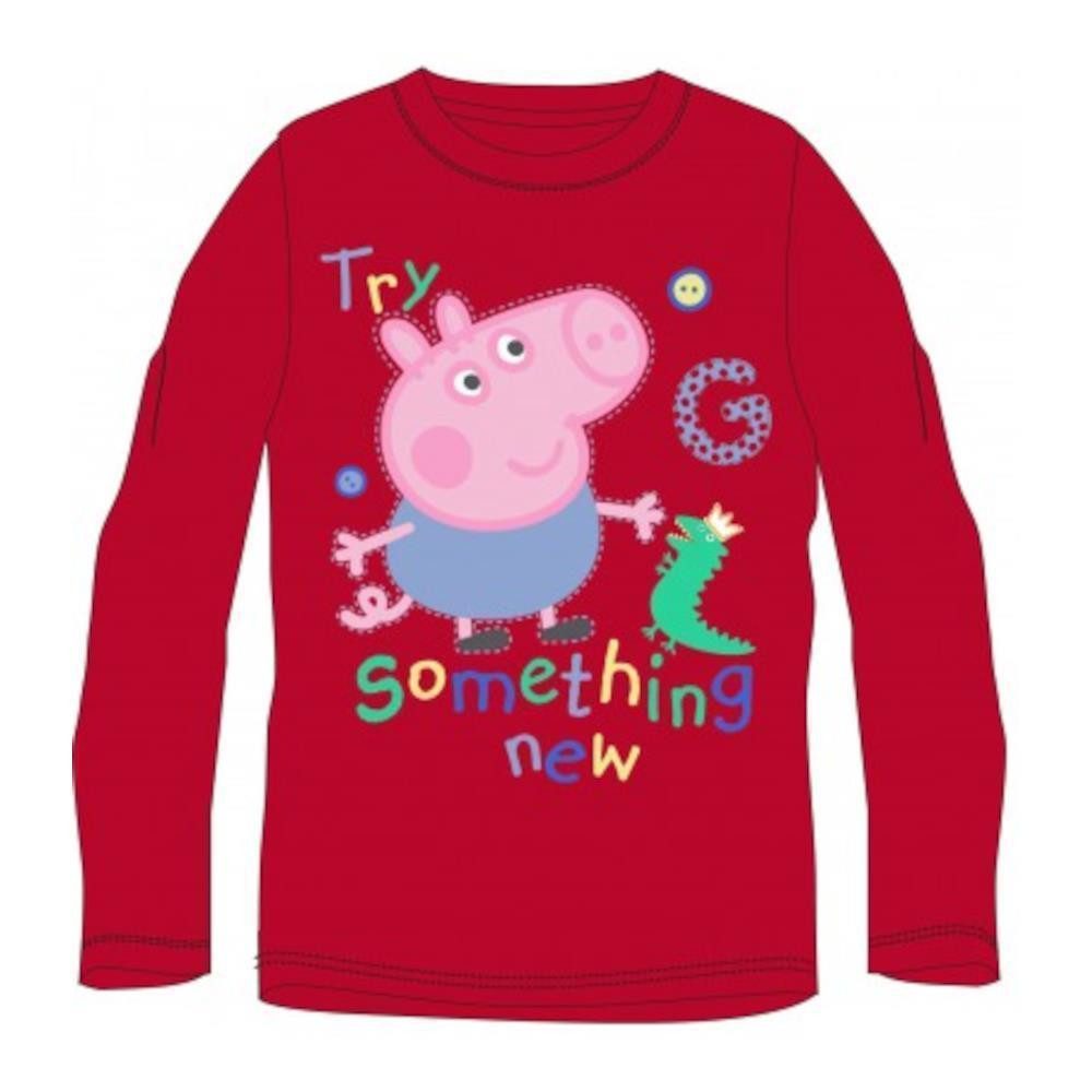 Peppa Pig T-Shirt Peppa Pig Langarm-T-Shirt- "something new", Grau oder Rot
