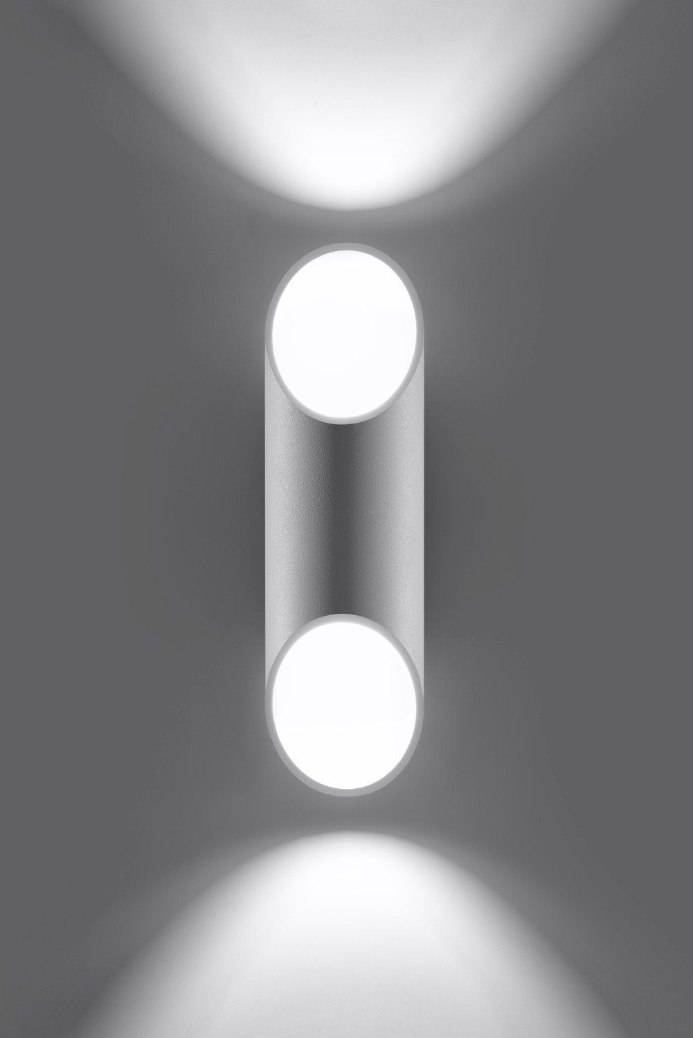 Warmweiß, Weiß modern Lampe Down Aluminium Wandlampe Leuchte Up wechselbar, Licht-Erlebnisse Wohnzimmer LED NIXON, Wandleuchte