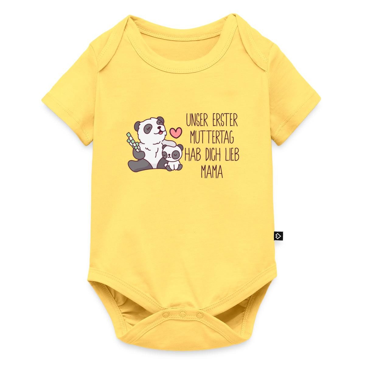 Spreadshirt Kurzarmbody Erster Muttertag, Panda Hab Dich Lieb Mama Kurzarm Tages Baby Body (1-tlg)