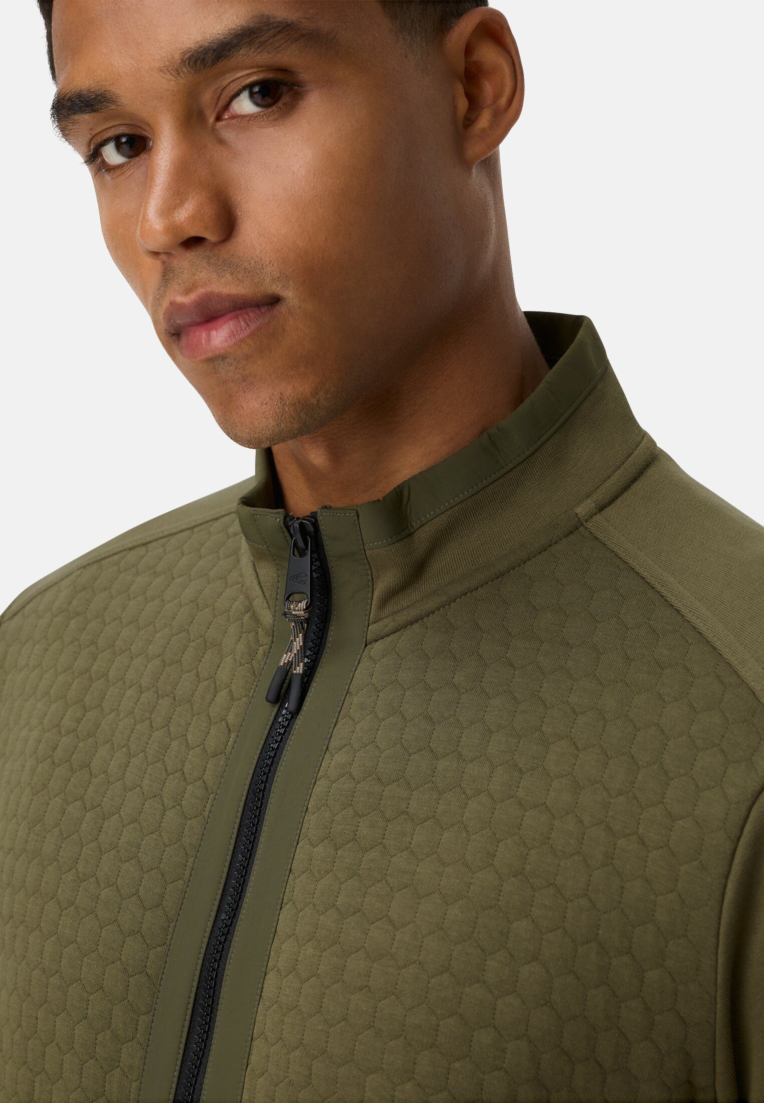 camel active Sweatjacke aus Baumwollmix Langarm