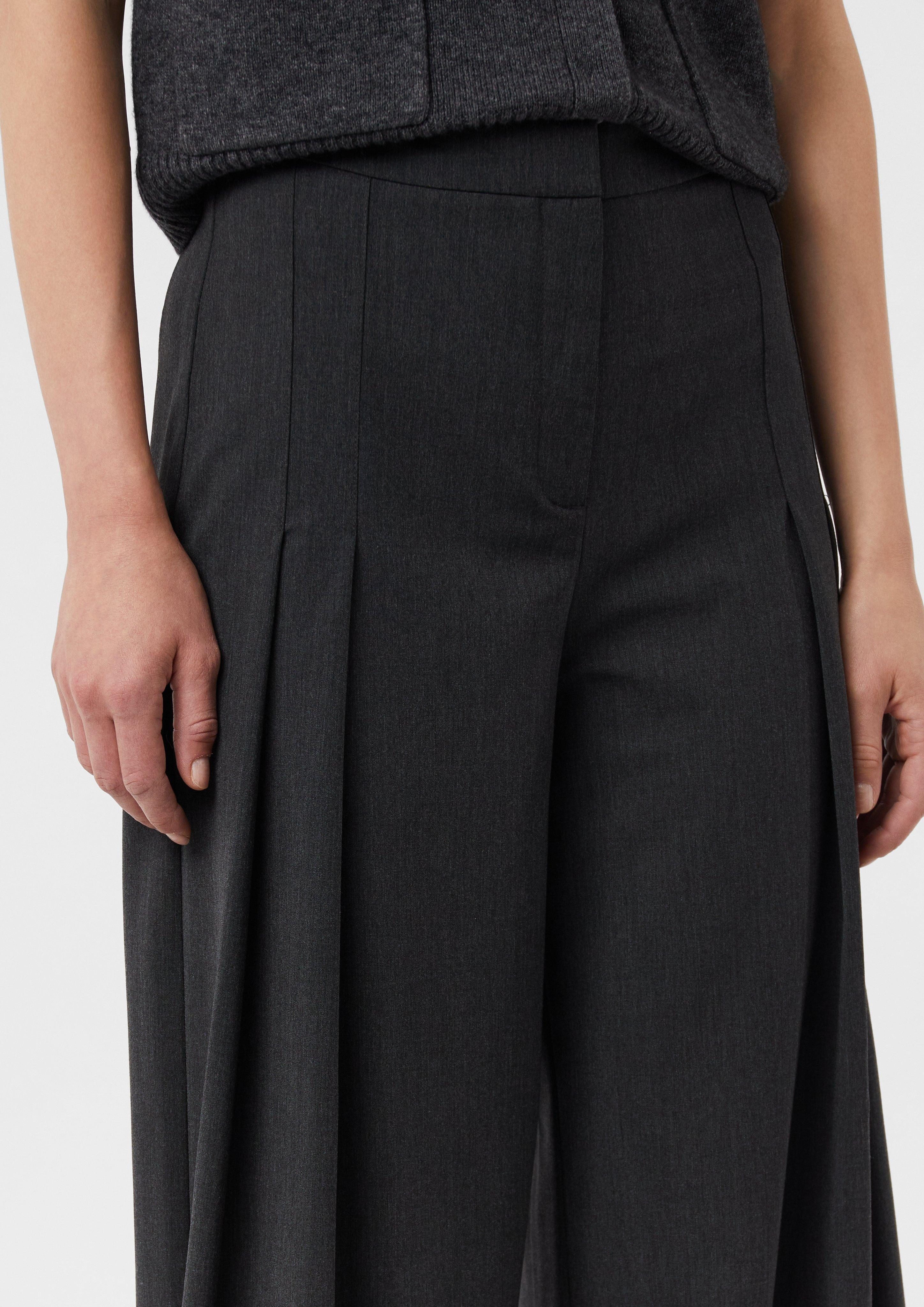 comma Stoffhose Fließende Wide-Leg-Hose mit Bundfalten günstig online kaufen