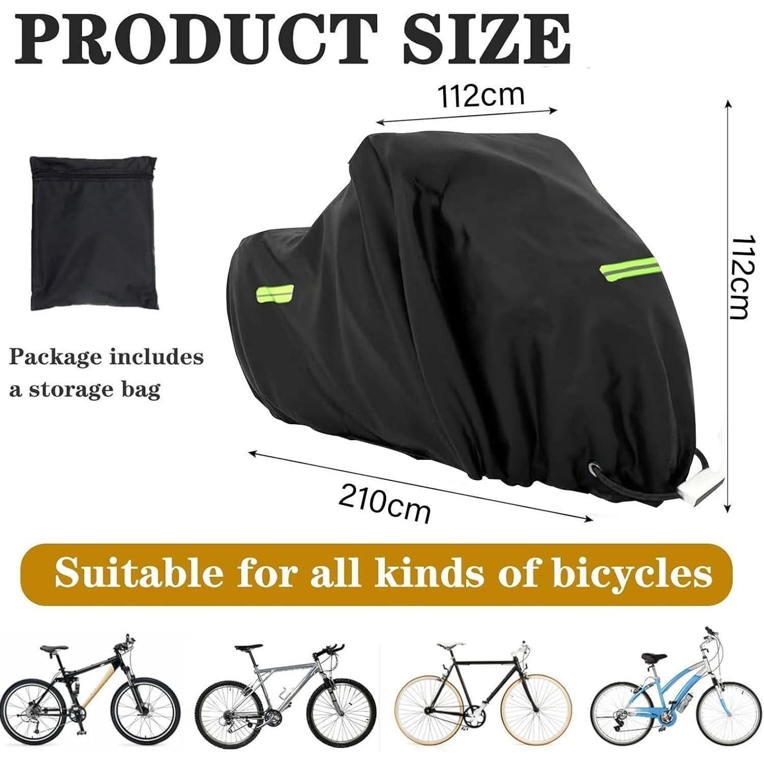 LuxusKollektion Abdeckhaube Fahrradabdeckung Schlosslöcher Schutzhülle 210 x 112 x 112 cm