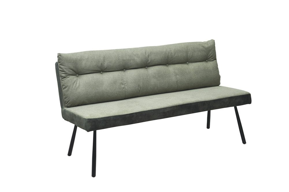 riess-ambiente Sitzbank BIG GEORGE 160cm grün - Samt, Strukturstoff, Metall-Beine, Rundumbezug (Einzelartikel, 1-St), mit Taschenfederkern & Rückenlehne – ideal für Esszimmer oder Küche