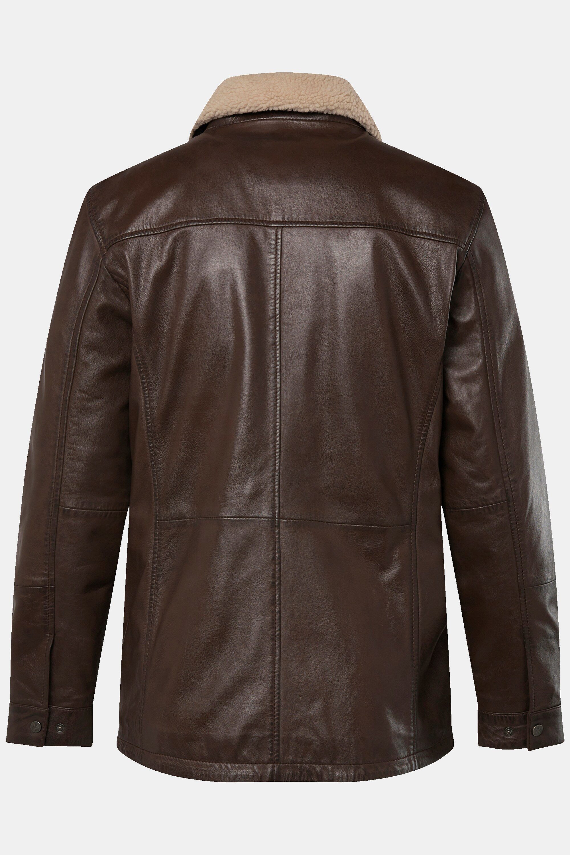 Boston Park Lederjacke Lederjacke Leder Teddykragen Steppfutter