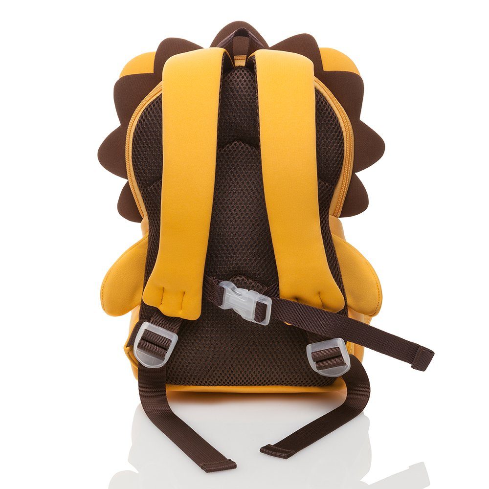 Löwe Neopren-Material, und Anti-Lost-System, Pandana Kinderrucksack mit und Lenny pflegeleichtes waschbar Brustgurt Kinderrucksack strapazierfähiges