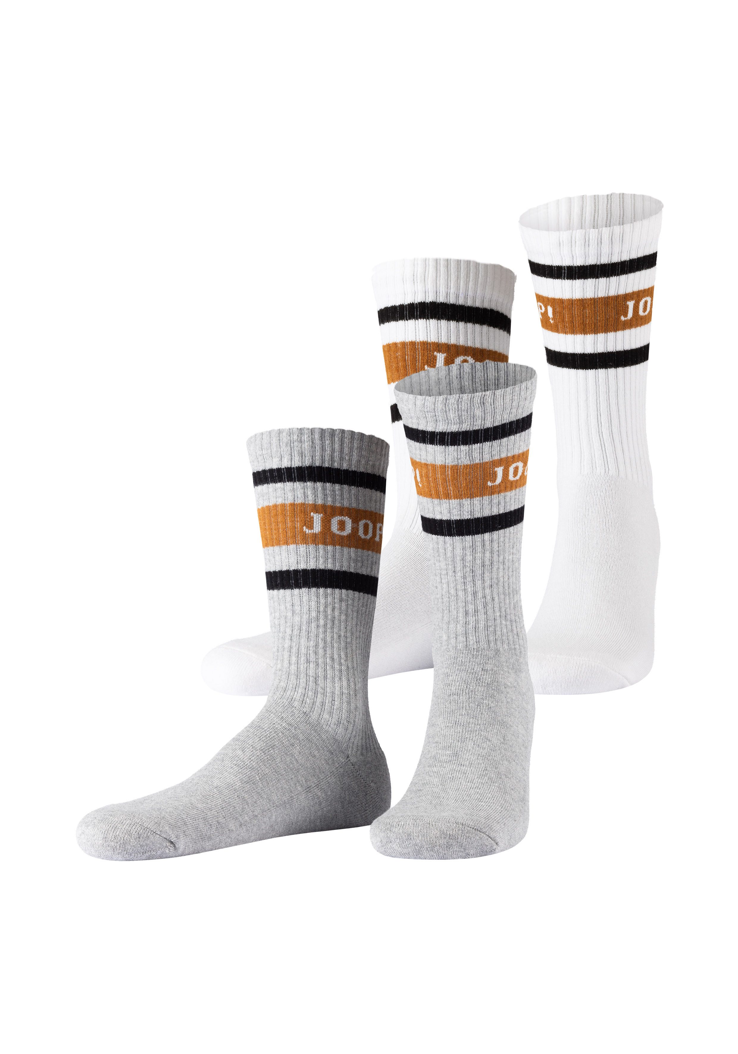 JOOP! Tennissocken premium essentials (2 Paar) am Bund mit Logoschriftzug