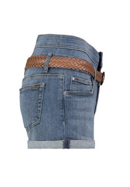 SUBLEVEL Bermudas Jeans Shorts Bermuda Kurze Hose Short Denim Stretch Hotpants + Gürtel